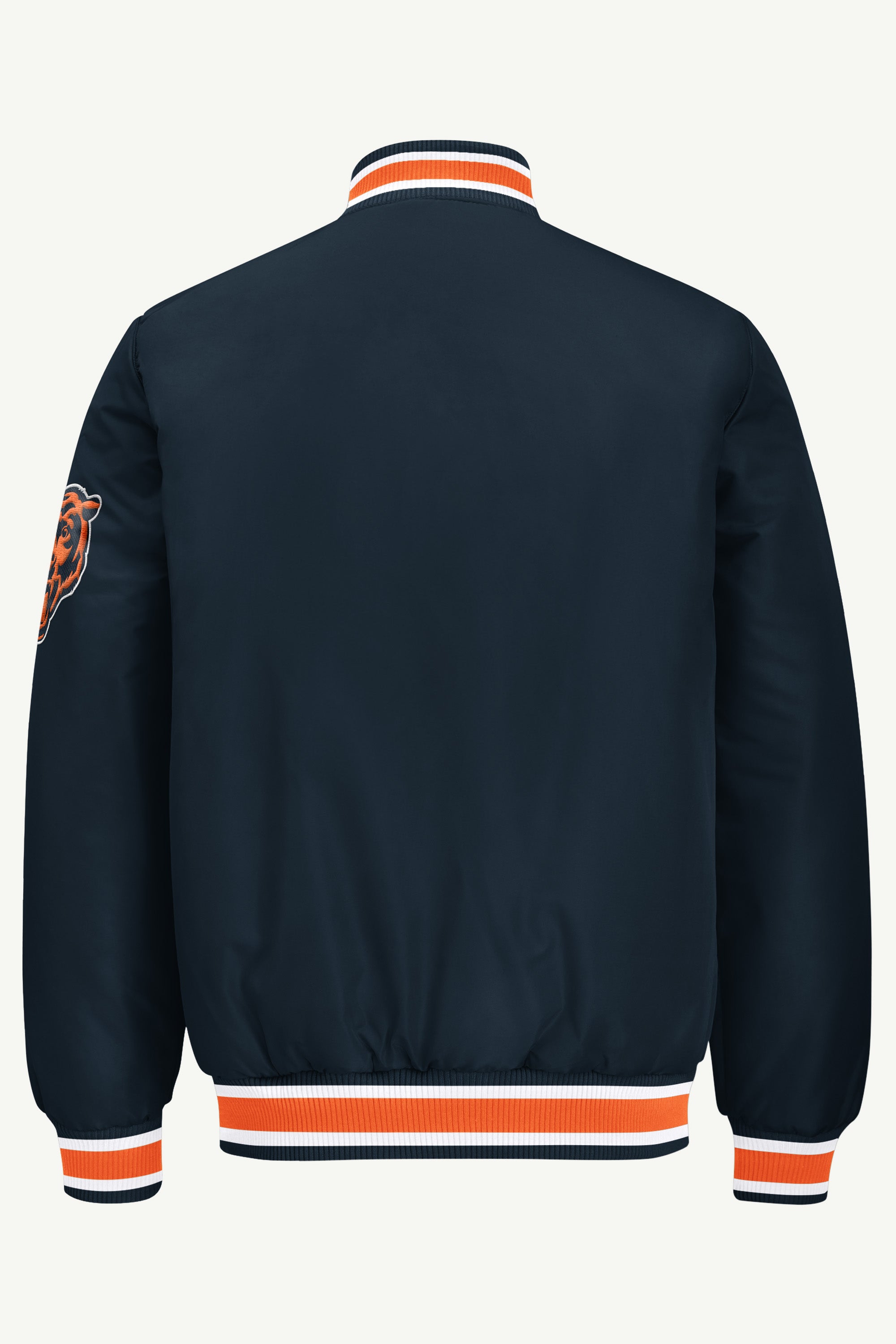 MENS CHICAGO BEARS ACROSS SATIN VARSITY JACKET View 3