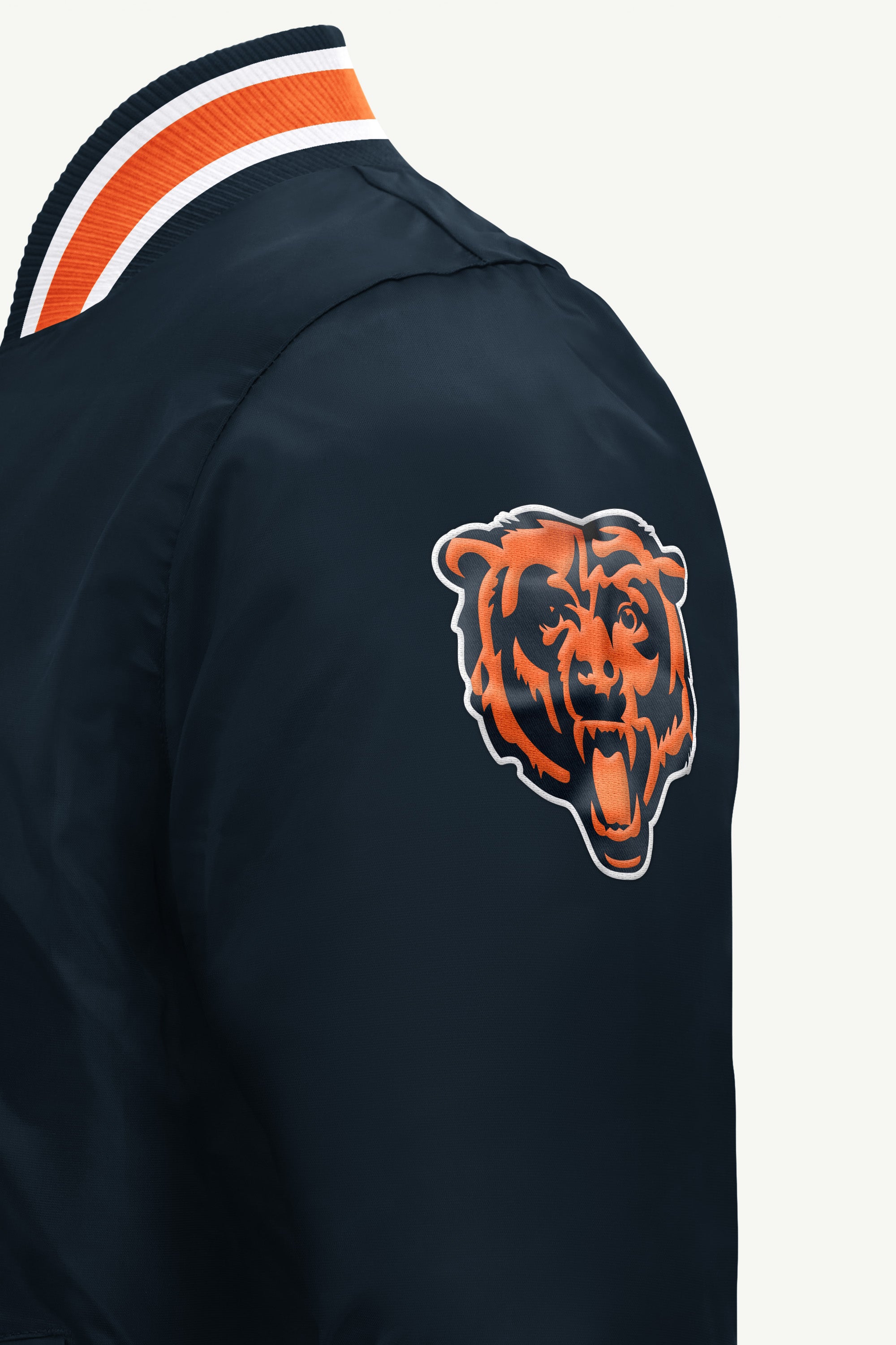 MENS CHICAGO BEARS ACROSS SATIN VARSITY JACKET View 4