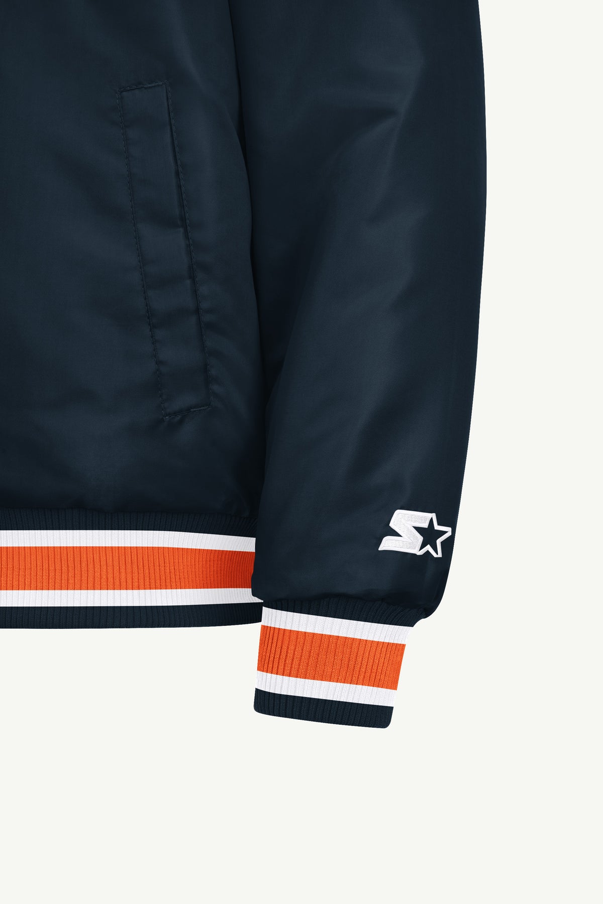 MENS CHICAGO BEARS ACROSS SATIN VARSITY JACKET View 5
