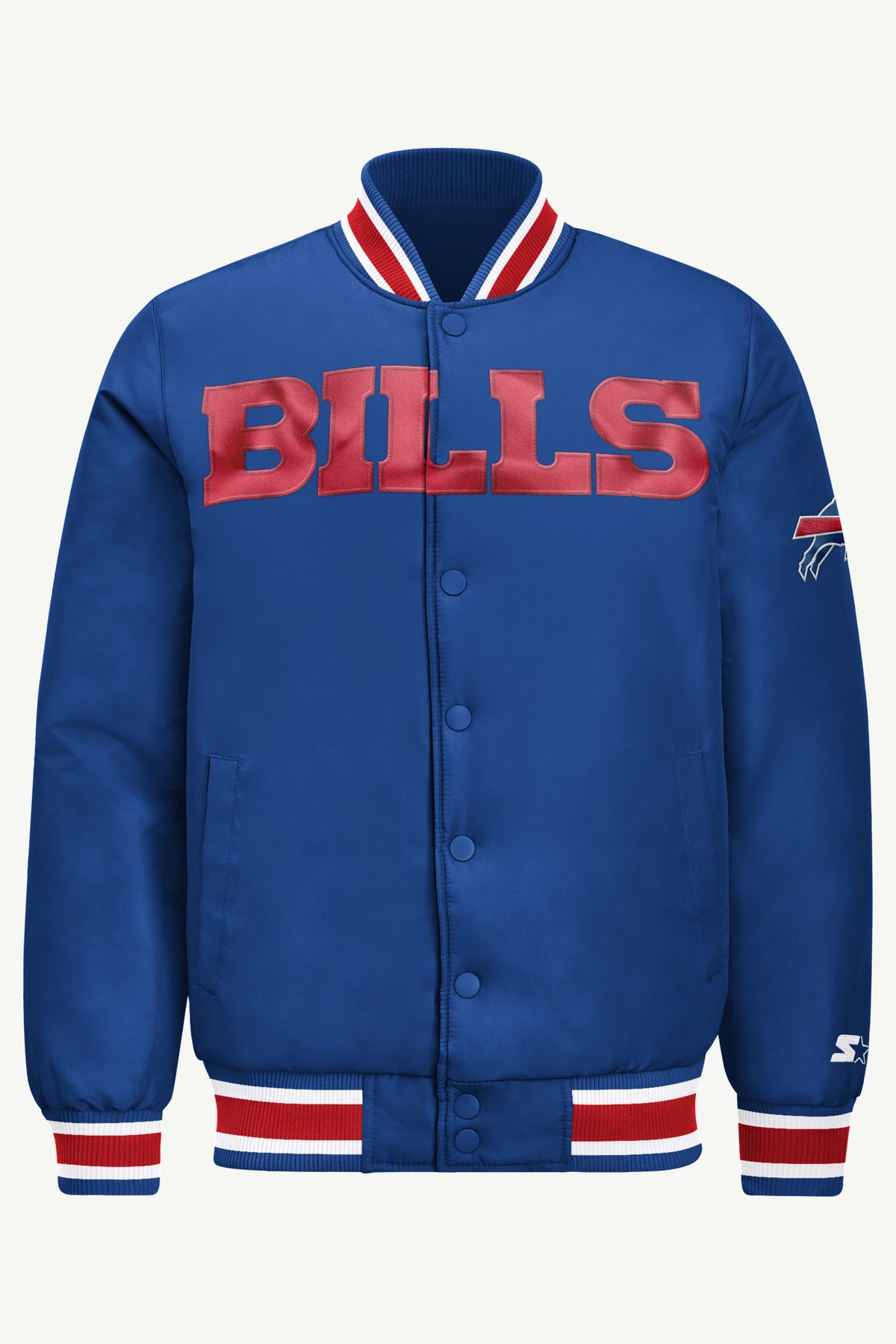 MENS BUFFALO BILLS ACROSS SATIN VARSITY JACKET View 2