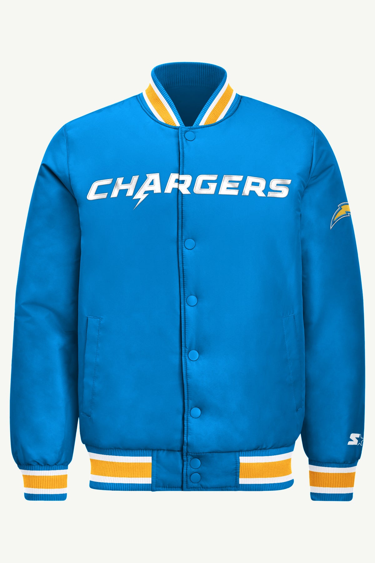 MENS LOS ANGELES CHARGERS ACROSS SATIN VARSITY JACKET View 2 | Men's Starter Jackets