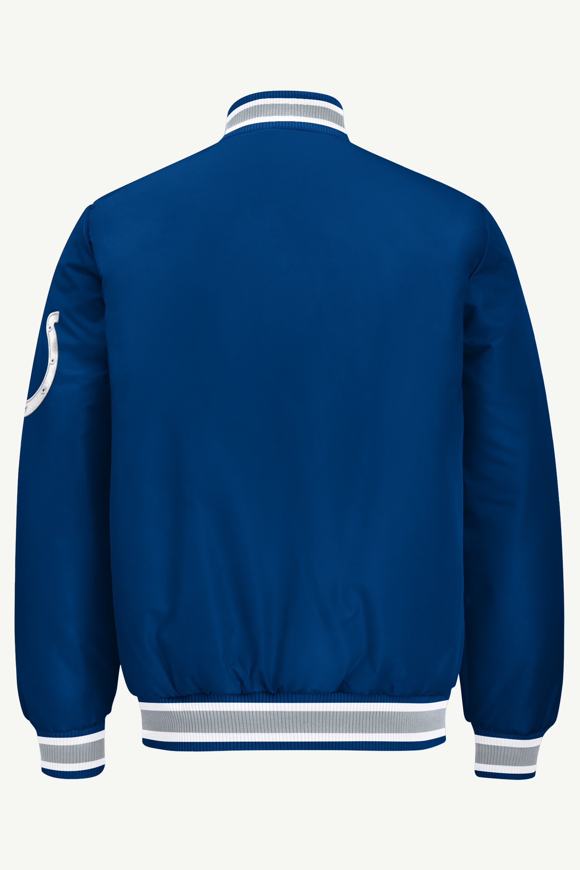 MENS INDIANAPOLIS COLTS ACROSS SATIN VARSITY JACKET View 3 | STARTER JACKETS