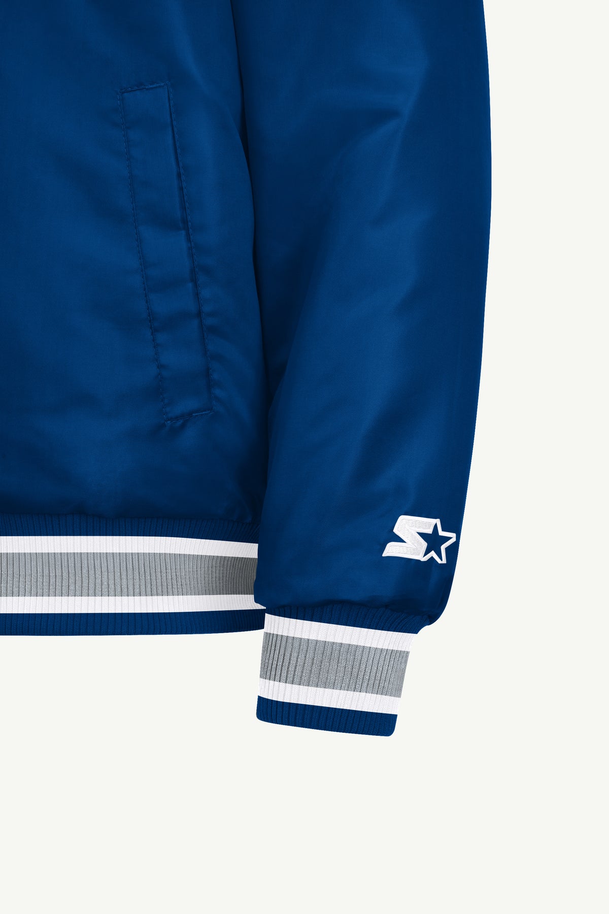 MENS INDIANAPOLIS COLTS ACROSS SATIN VARSITY JACKET View 5 | STARTER JACKETS