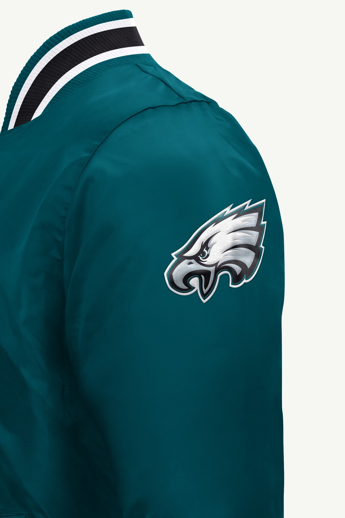 MENS PHILADELPHIA EAGLES ACROSS SATIN VARSITY JACKET View 4