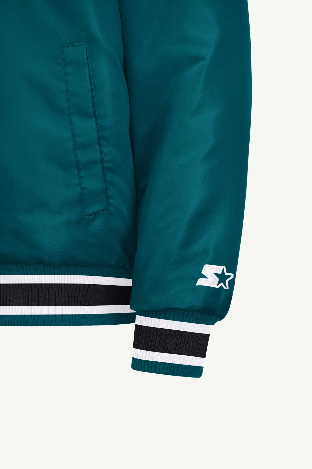 MENS PHILADELPHIA EAGLES ACROSS SATIN VARSITY JACKET View 5