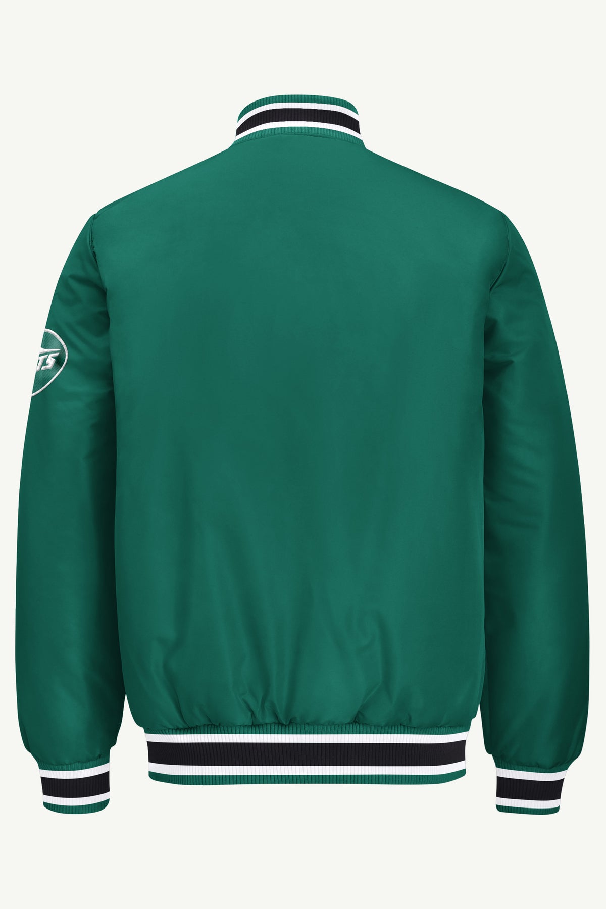 MENS NEW YORK JETS ACROSS SATIN VARSITY JACKET View 3
