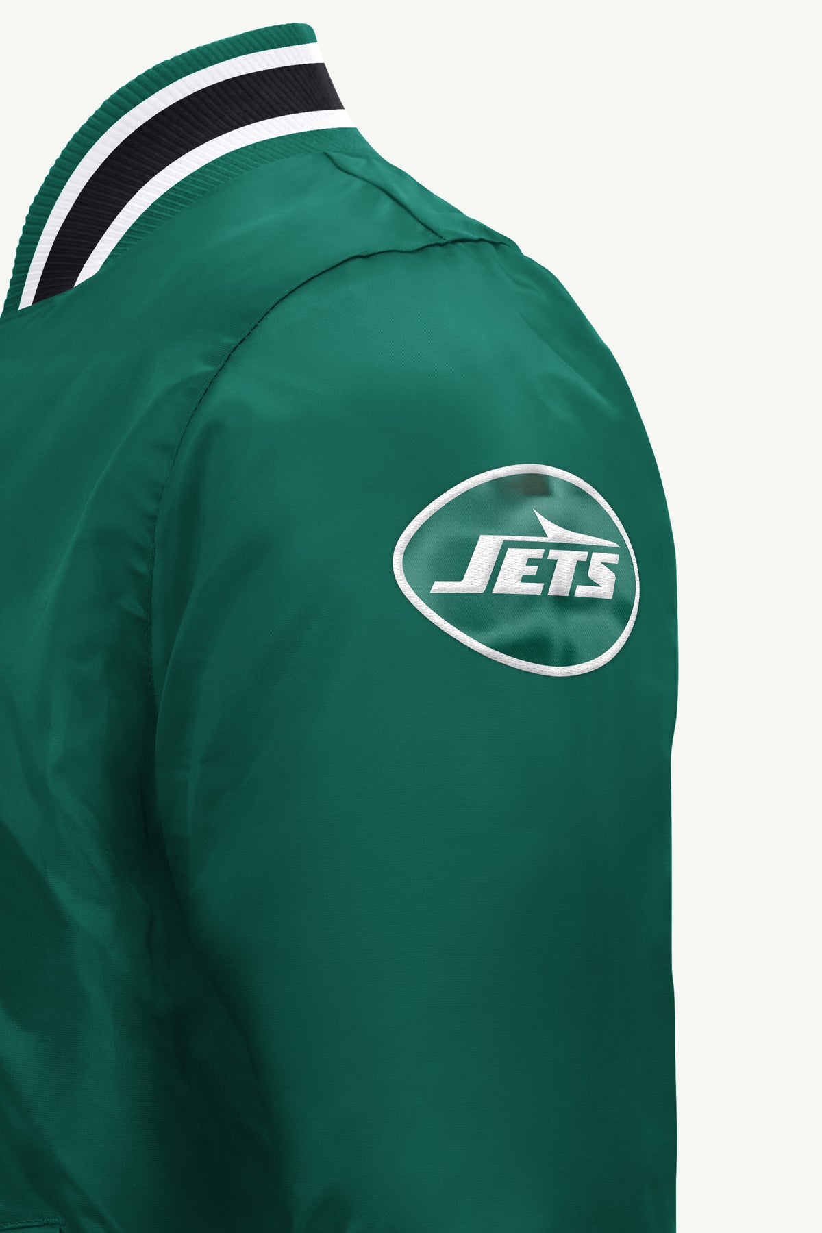 MENS NEW YORK JETS ACROSS SATIN VARSITY JACKET View 4