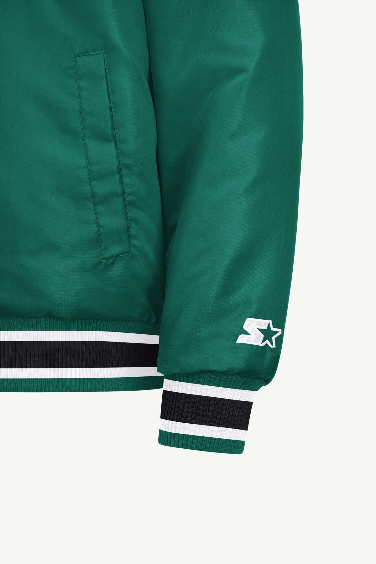 MENS NEW YORK JETS ACROSS SATIN VARSITY JACKET View 5