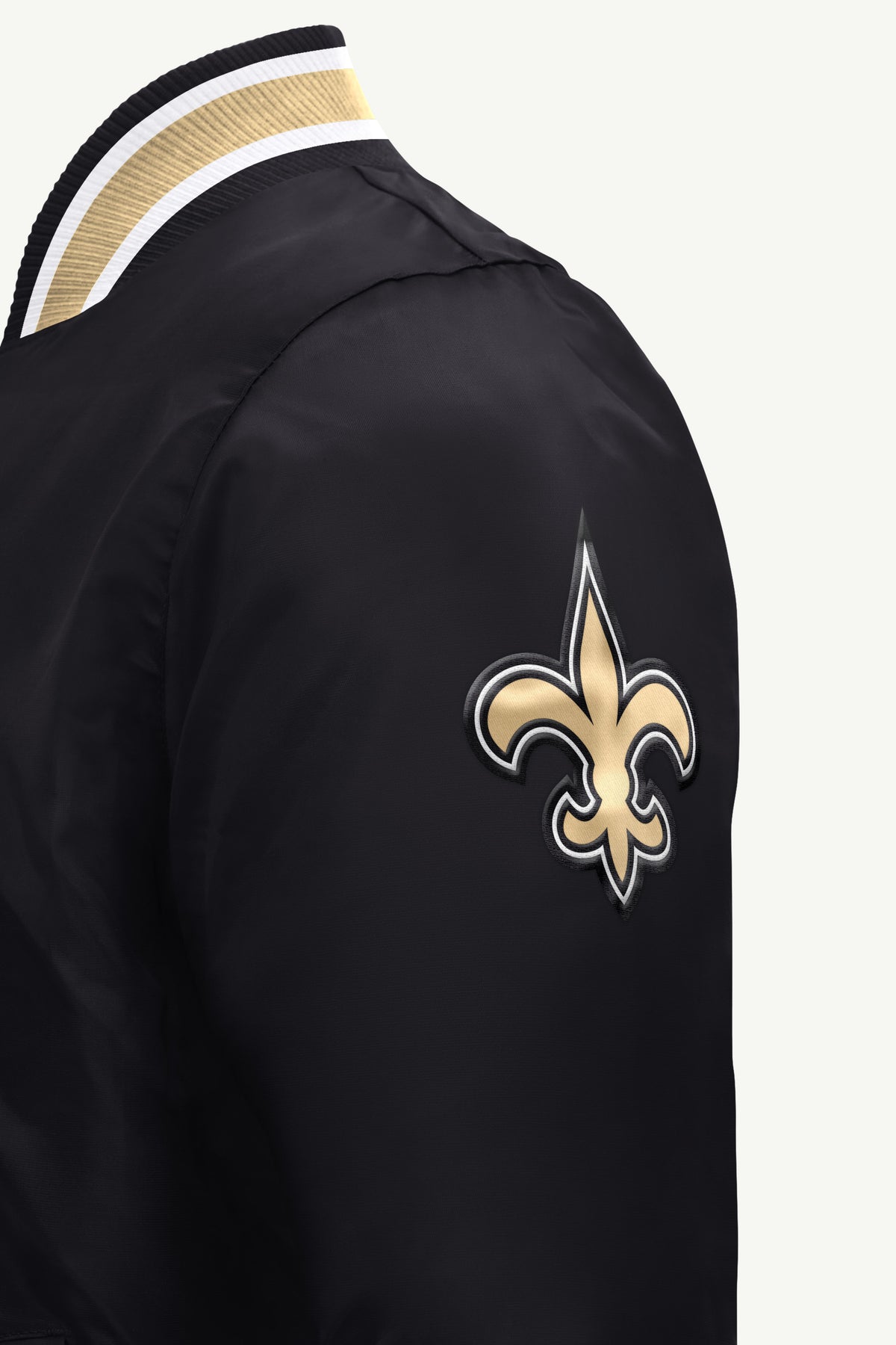 MENS NEW ORLEANS SAINTS ACROSS SATIN VARSITY JACKET View 4