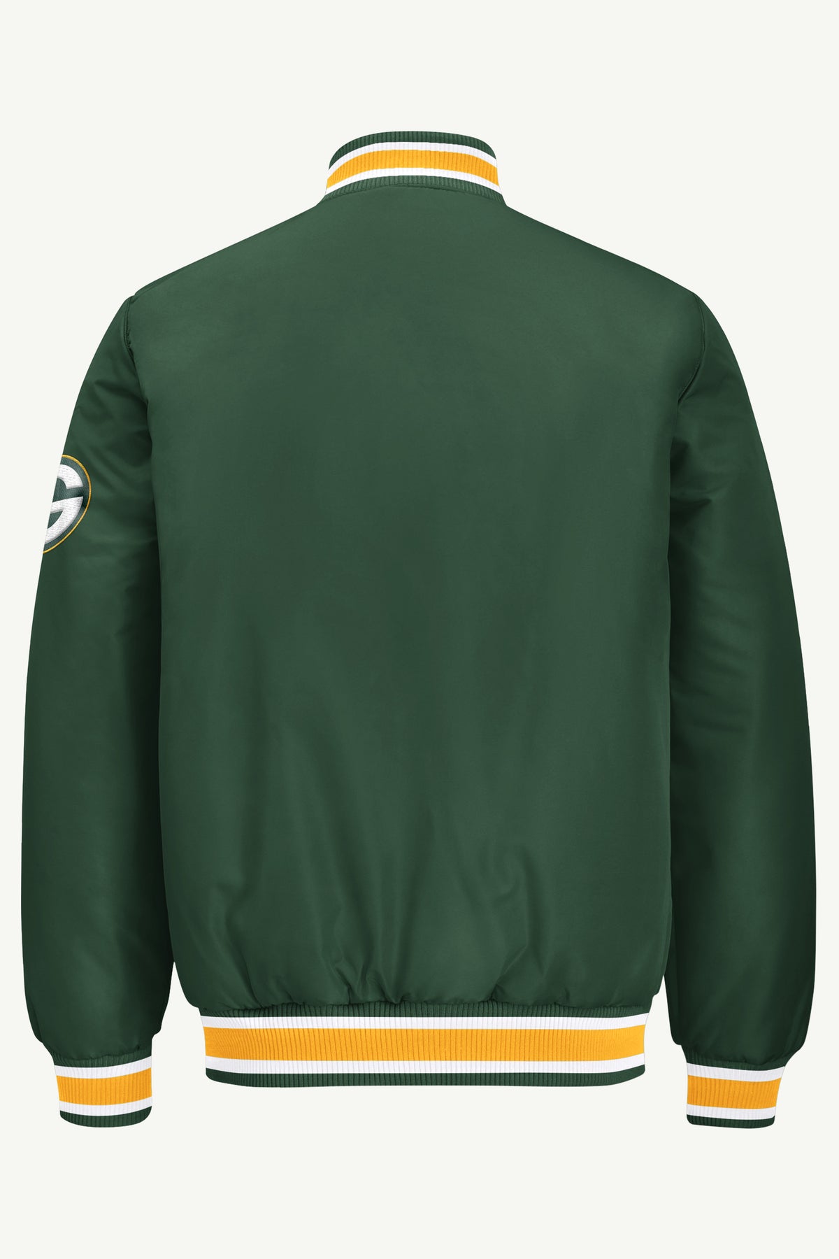 MENS GREEN BAY PACKERS ACROSS SATIN VARSITY JACKET View 3 | STARTER JACKETS