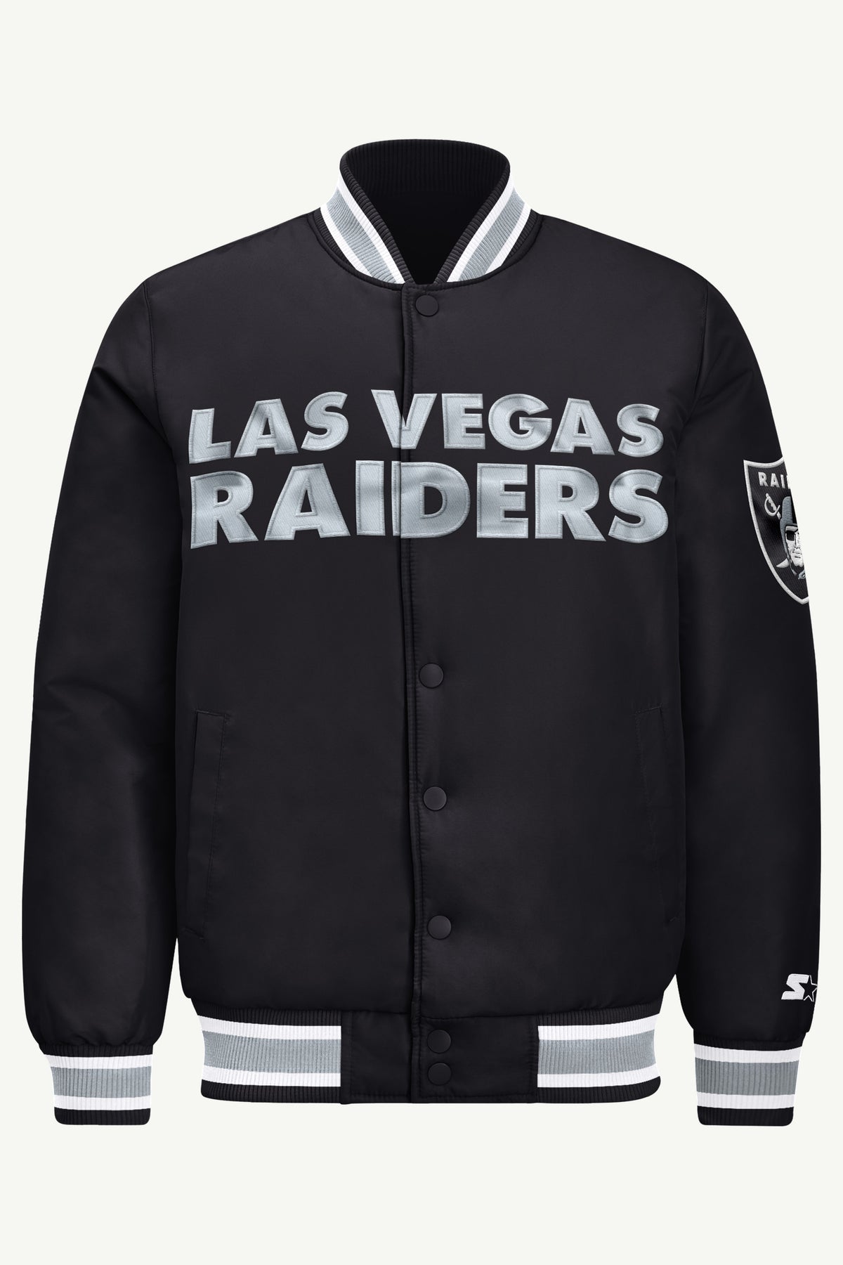 MENS LAS VEGAS RAIDERS ACROSS SATIN VARSITY JACKET View 2 | Father's Day Shop