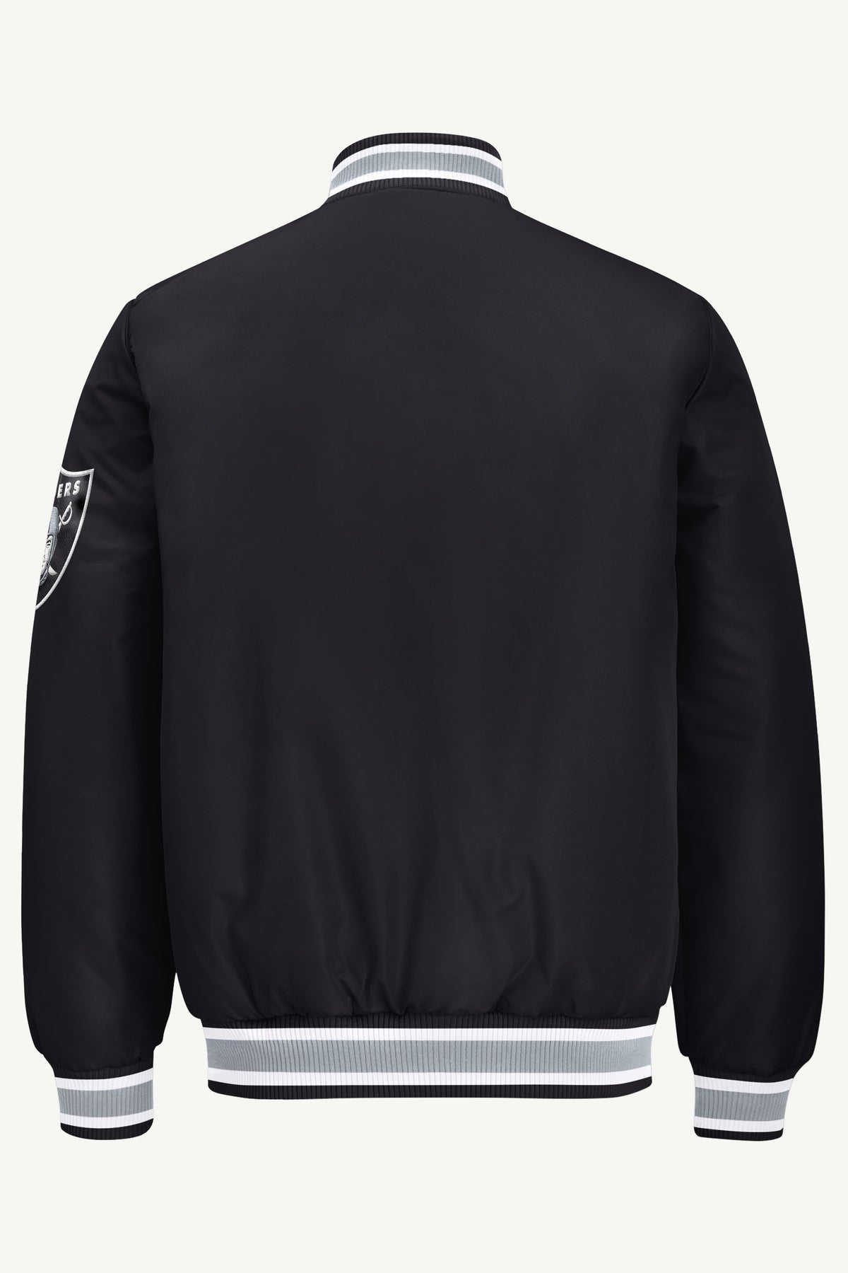 MENS LAS VEGAS RAIDERS ACROSS SATIN VARSITY JACKET View 3 | STARTER JACKETS