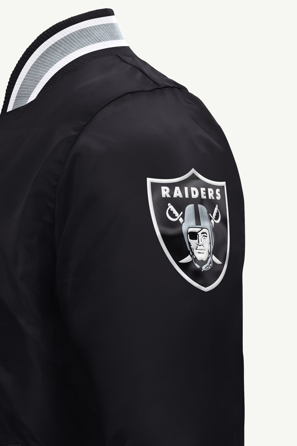 MENS LAS VEGAS RAIDERS ACROSS SATIN VARSITY JACKET View 4 | STARTER JACKETS