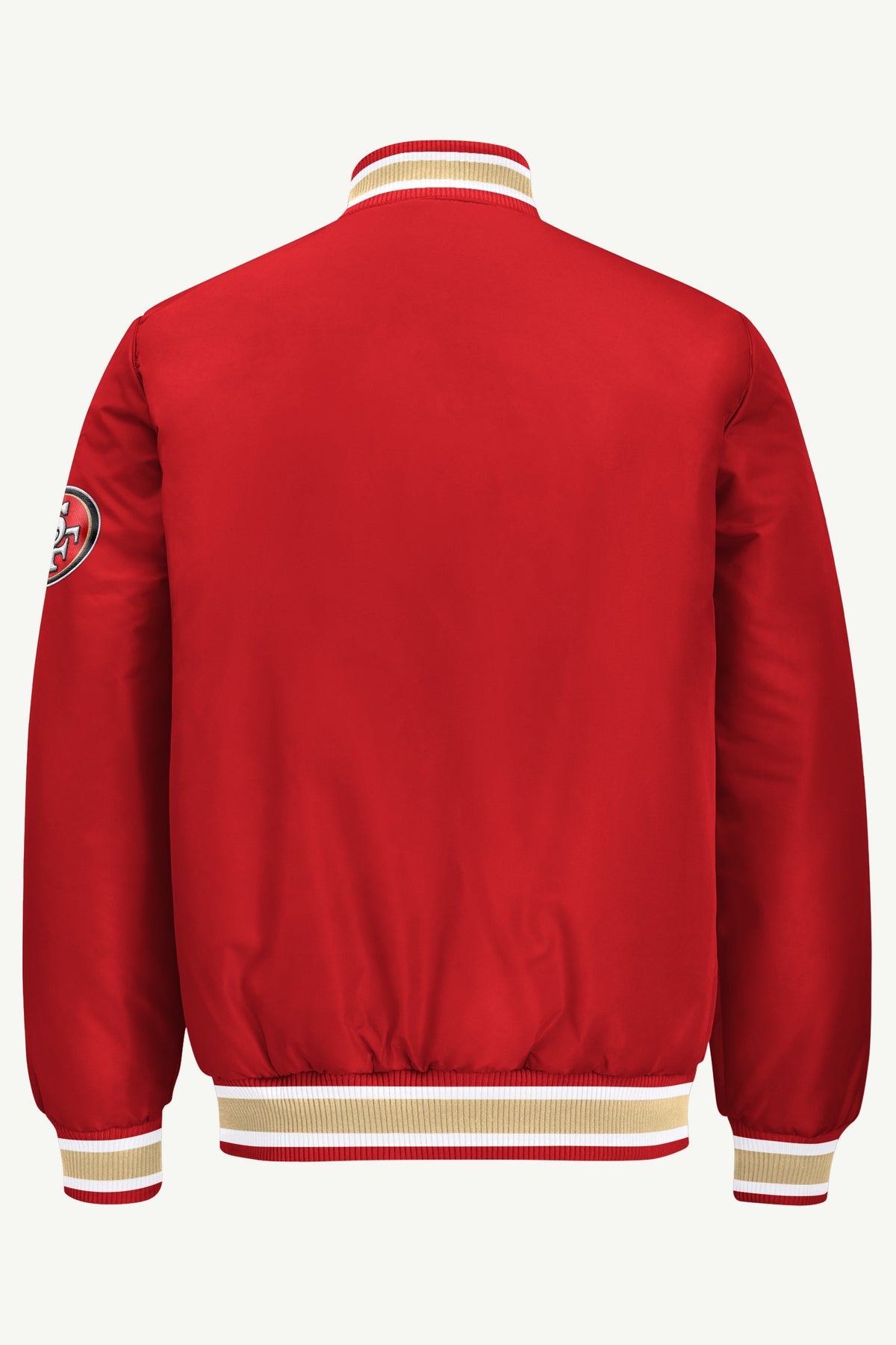 MENS SAN FRANCISCO 49ERS ACROSS SATIN VARSITY JACKET View 3 | STARTER JACKETS