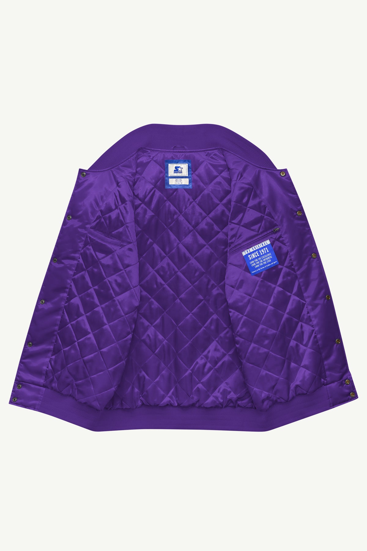 MENS MINNESOTA VIKINGS ACROSS SATIN VARSITY JACKET View 6 | STARTER JACKETS