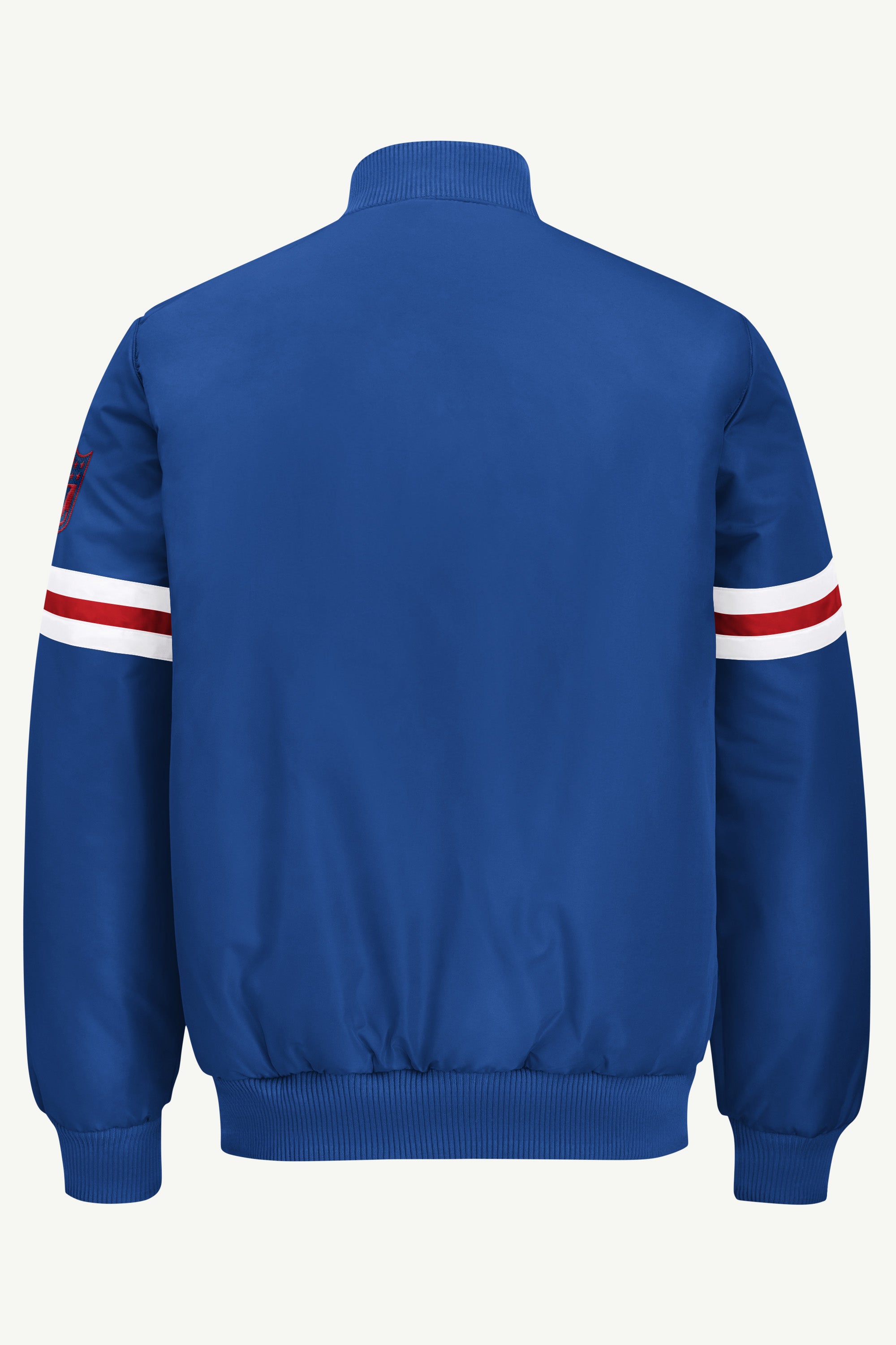 MENS BUFFALO BILLS STRIPE SLEEVE VARSITY JACKET View 3 | STARTER JACKETS