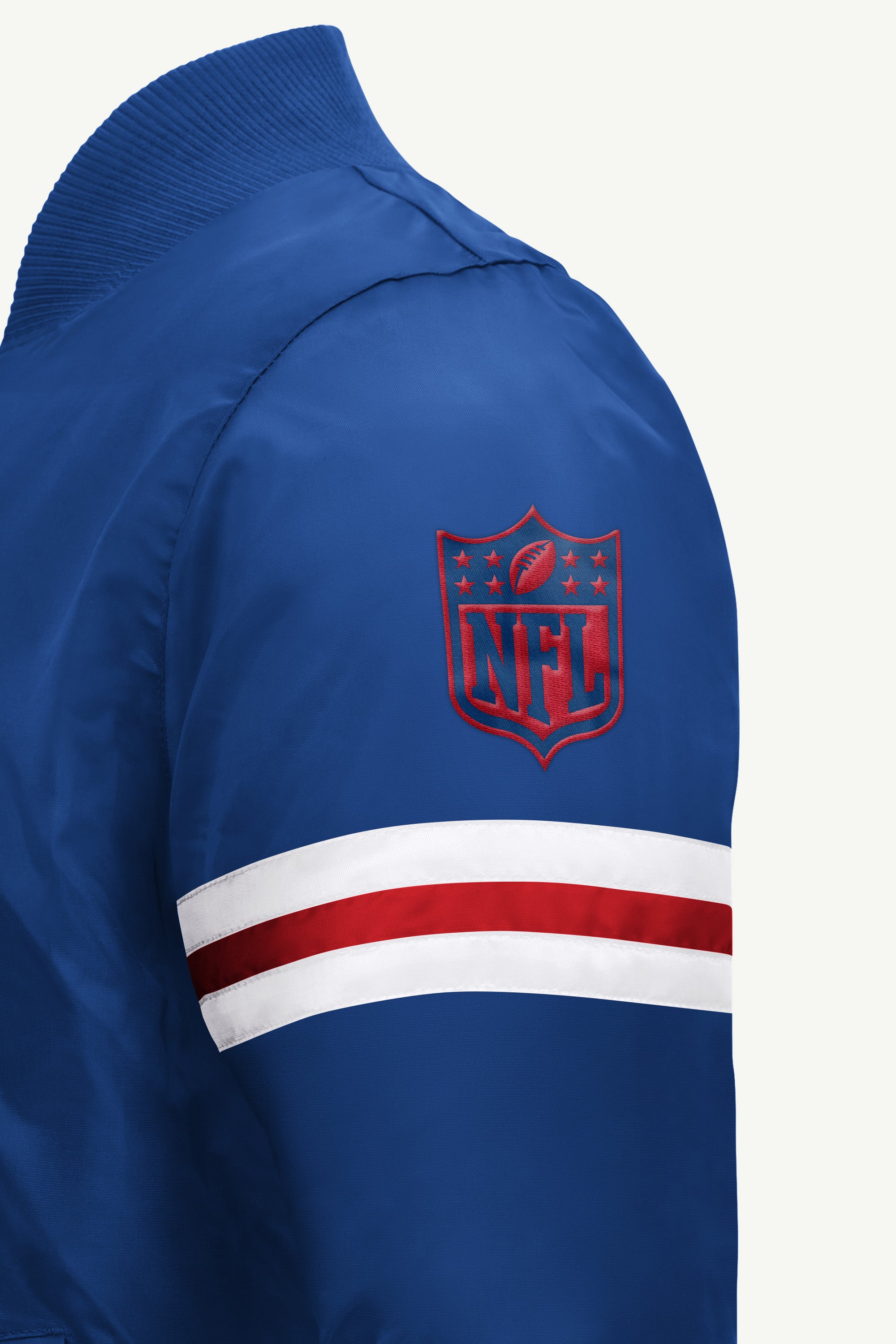 MENS BUFFALO BILLS STRIPE SLEEVE VARSITY JACKET View 4 | STARTER JACKETS