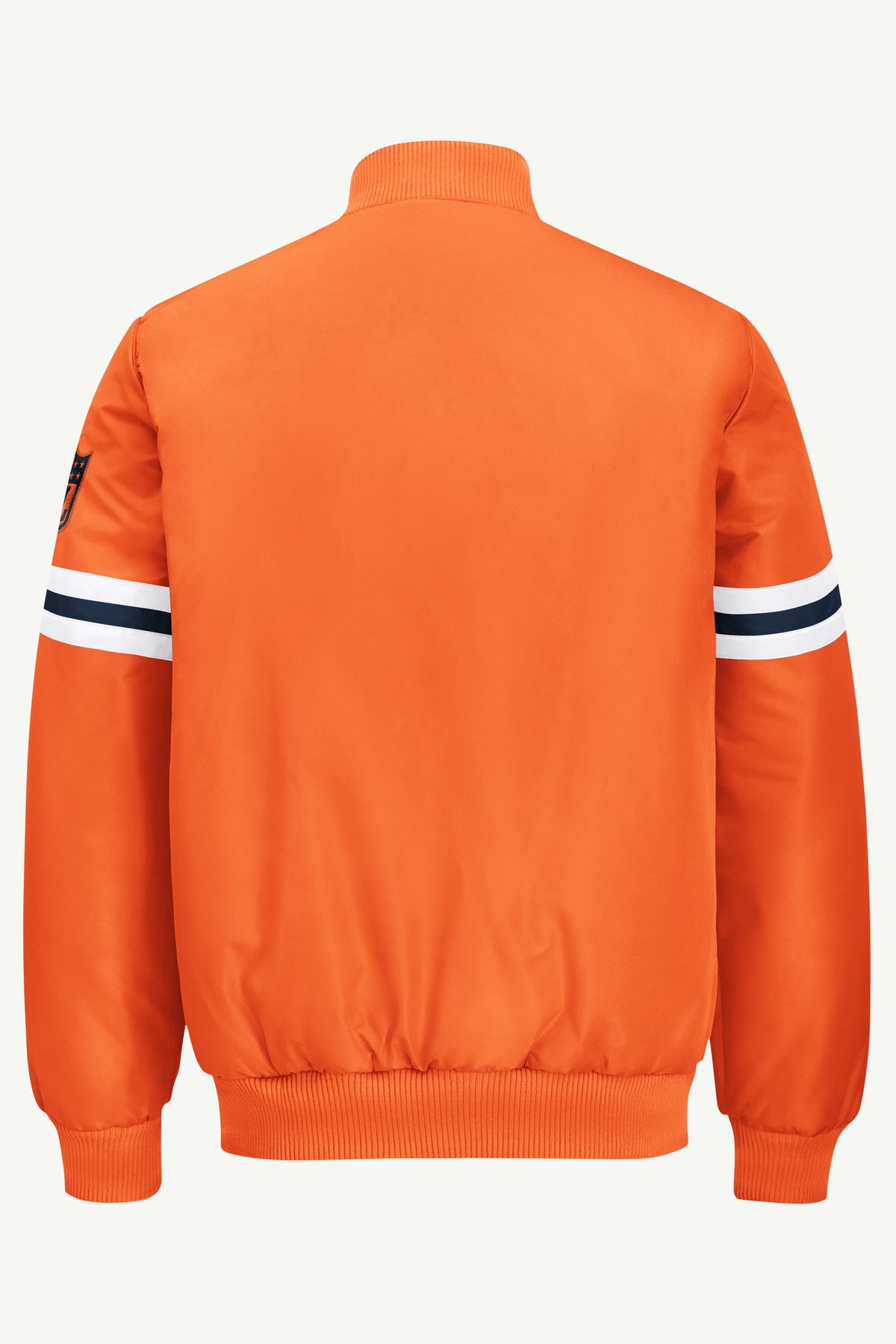MENS DENVER BRONCOS STRIPE SLEEVE VARSITY JACKET View 3 | STARTER JACKETS