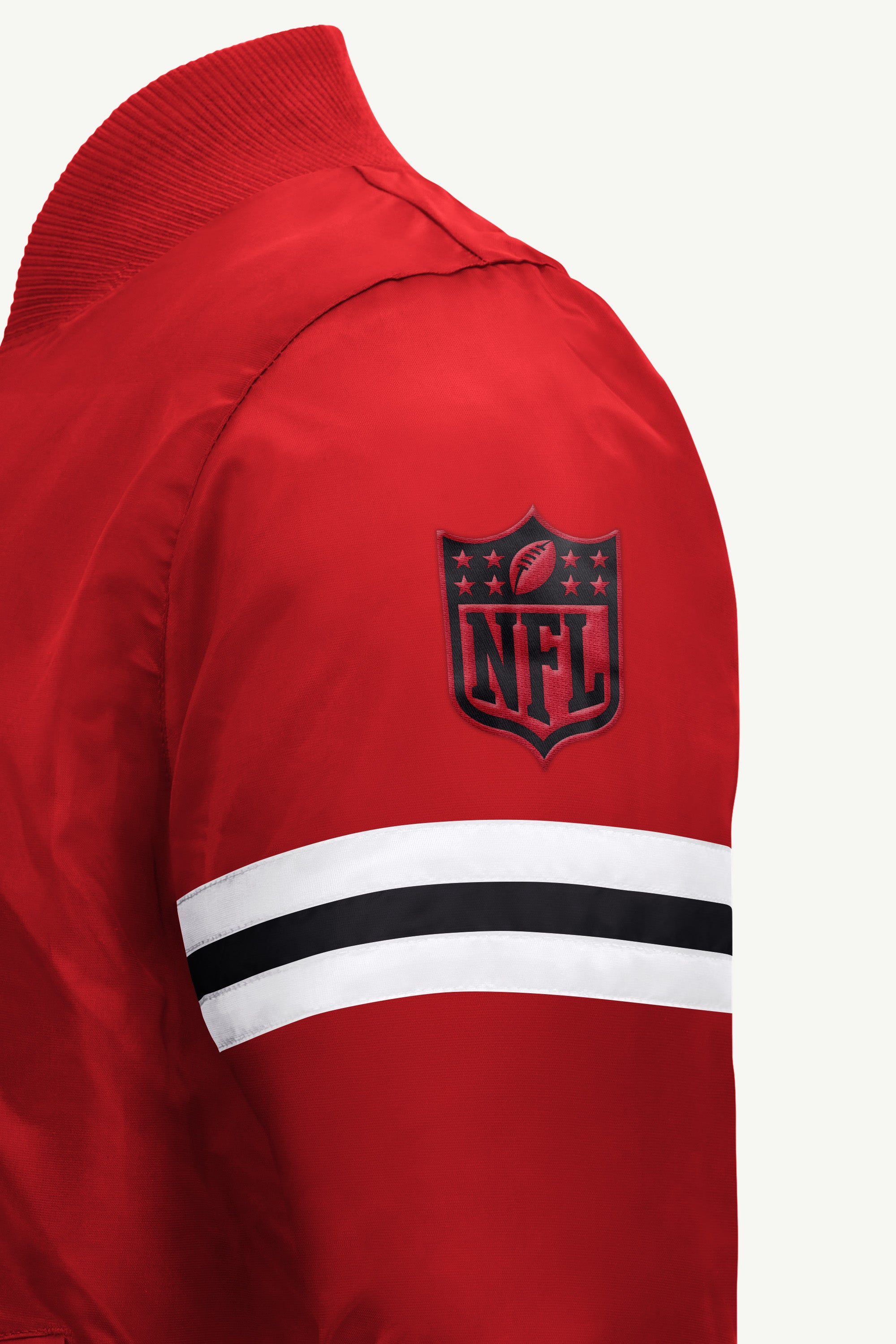MENS ATLANTA FALCONS STRIPE SLEEVE VARSITY JACKET View 4 | STARTER JACKETS