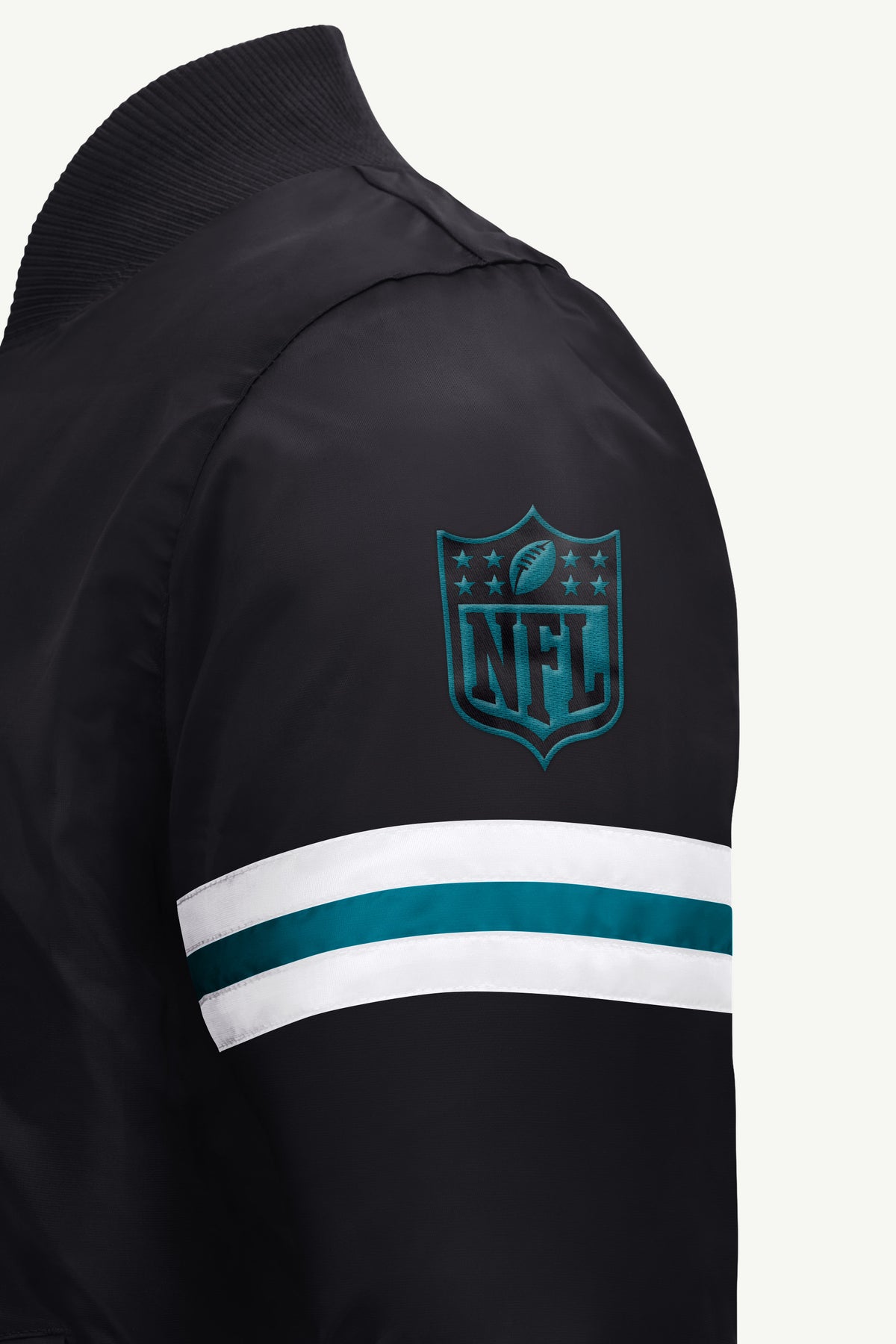 MENS JACKSONVILLE JAGUARS STRIPE SLEEVE VARSITY JACKET View 4