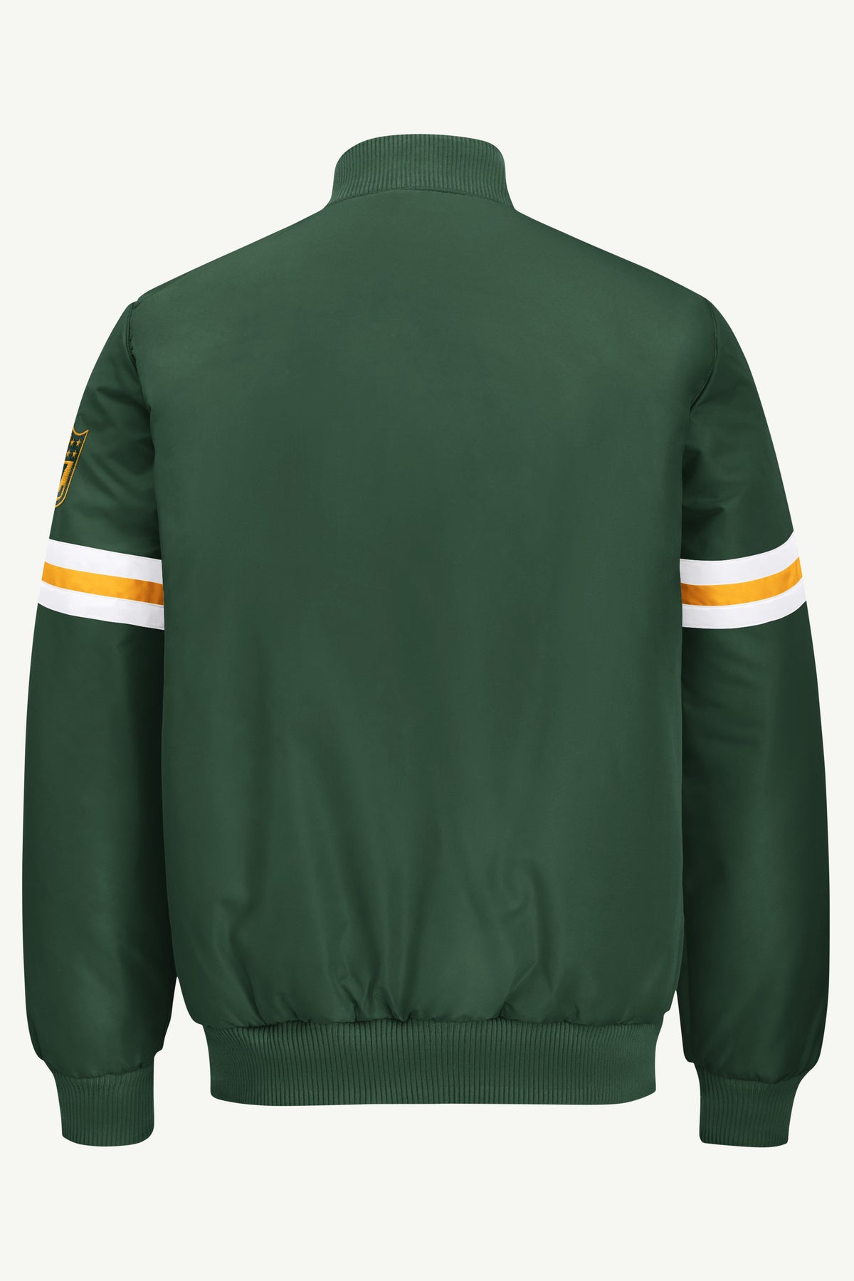 MENS GREEN BAY PACKERS STRIPE SLEEVE VARSITY JACKET View 3 | STARTER JACKETS