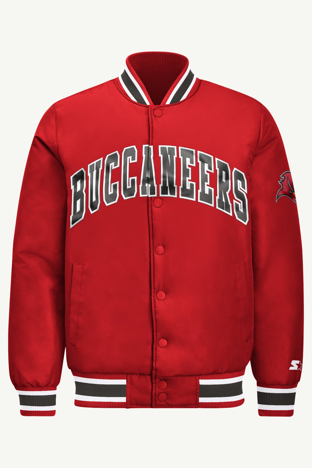 MENS TAMPA BAY BUCCANEERS ACROSS SATIN VARSITY JACKET View 2
