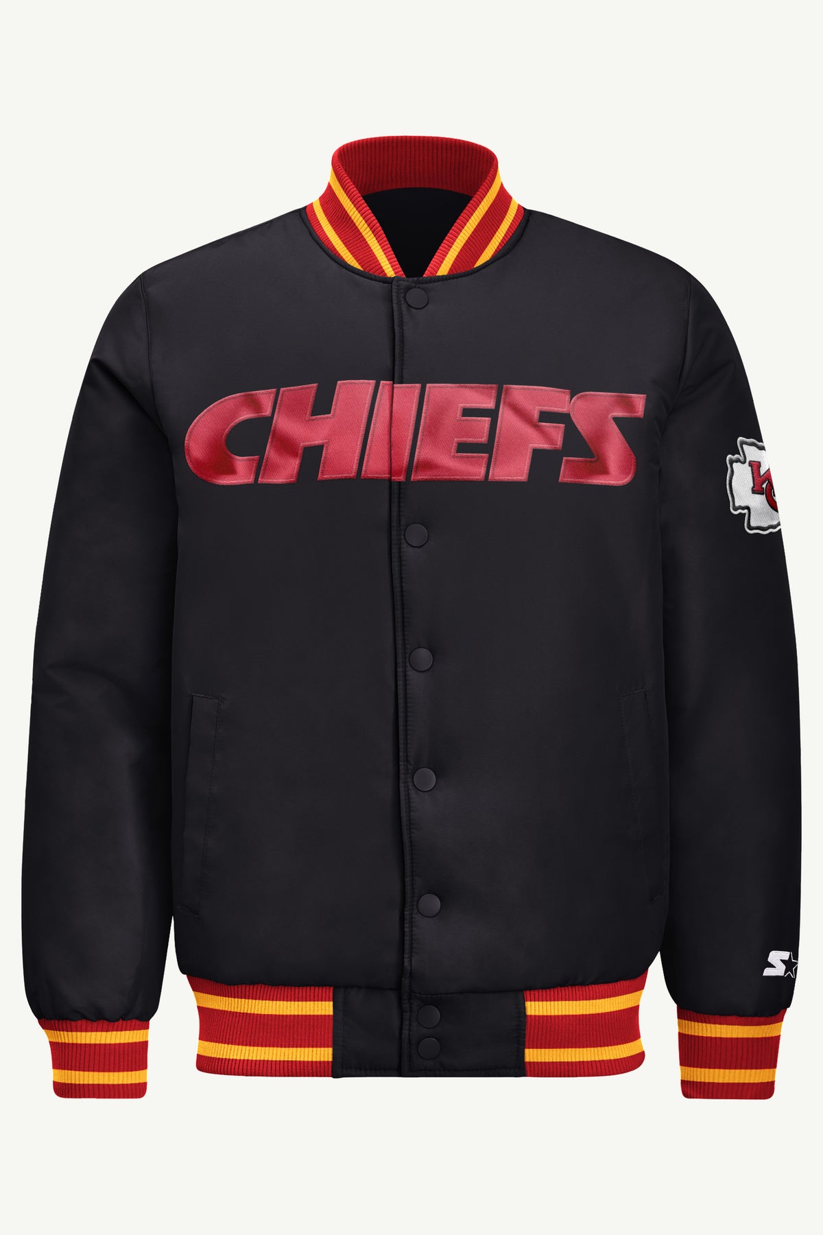 MENS KANSAS CITY CHIEFS ACROSS SATIN VARSITY JACKET View 2