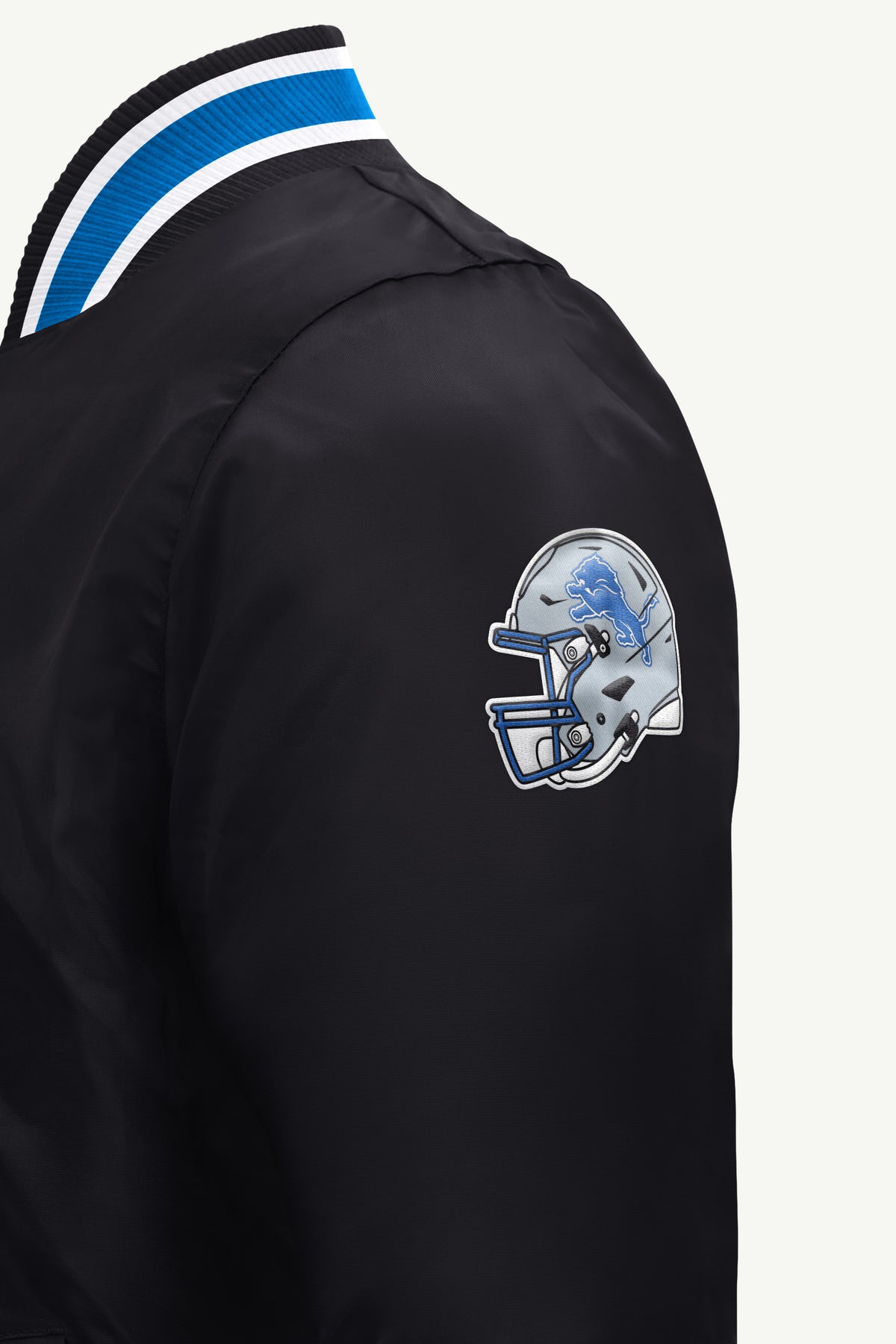 MENS DETROIT LIONS GAME DAY SATIN VARSITY JACKET View 4 | STARTER JACKETS