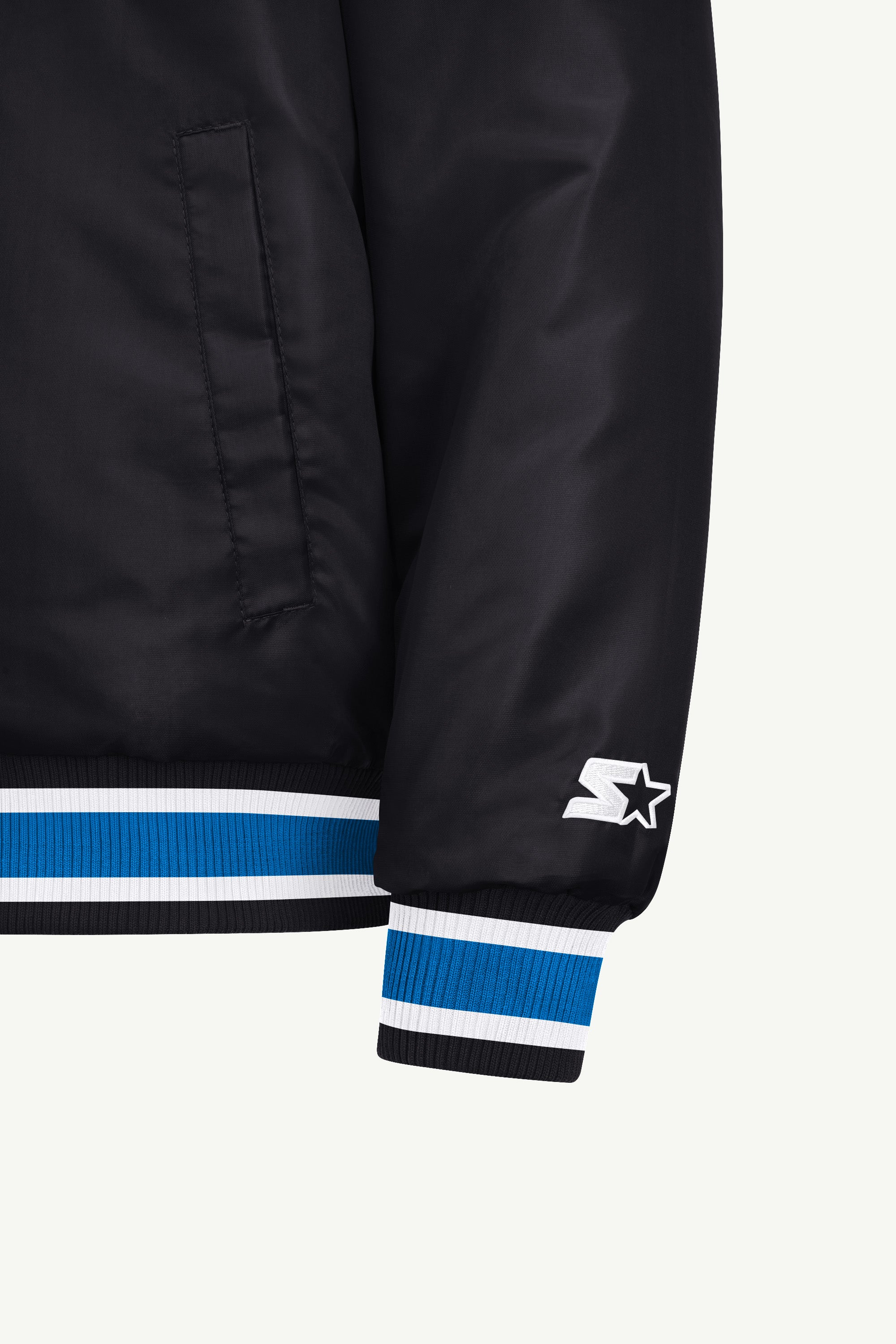 MENS DETROIT LIONS GAME DAY SATIN VARSITY JACKET View 5 | STARTER JACKETS