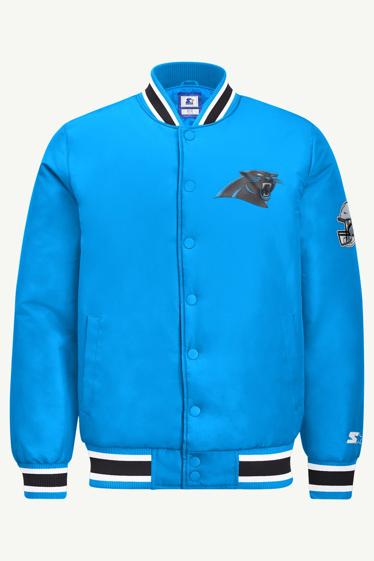 MENS CAROLINA PANTHERS GAME DAY SATIN VARSITY JACKET View 2