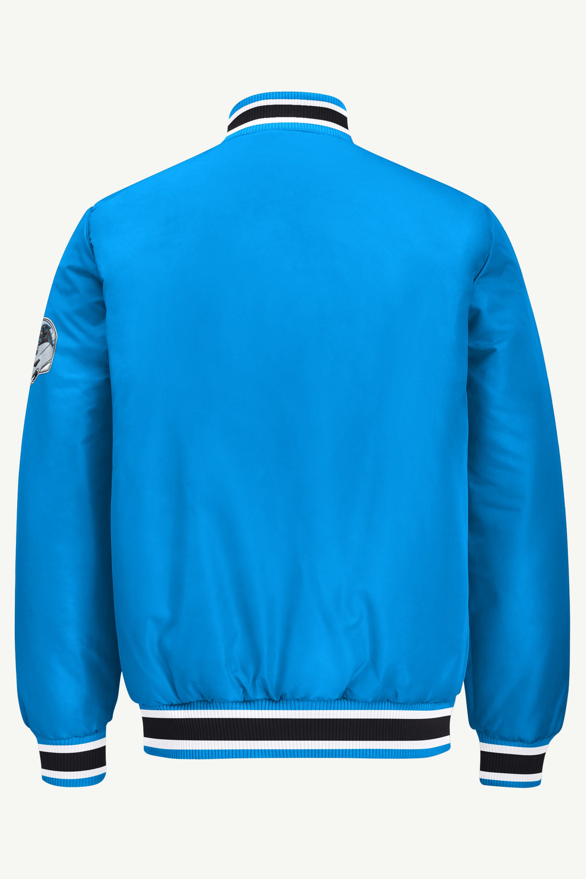 MENS CAROLINA PANTHERS GAME DAY SATIN VARSITY JACKET View 3
