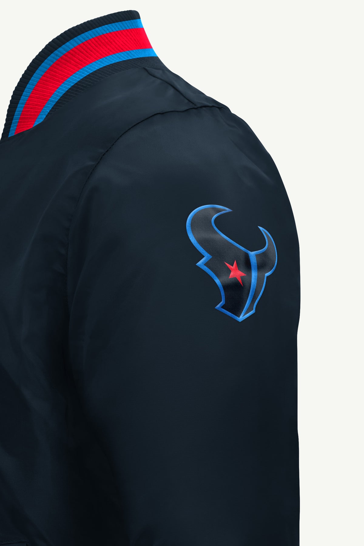 MENS HOUSTON TEXANS GAME DAY SATIN VARSITY JACKET View 4