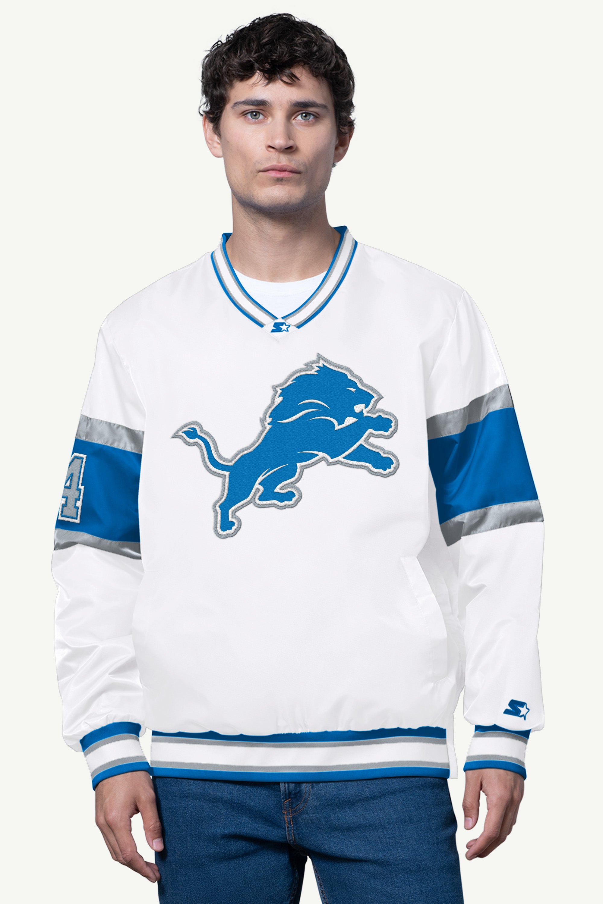 MENS DETROIT LIONS SIGNAL COLLAR PULLOVER View 1 | Men's Jackets