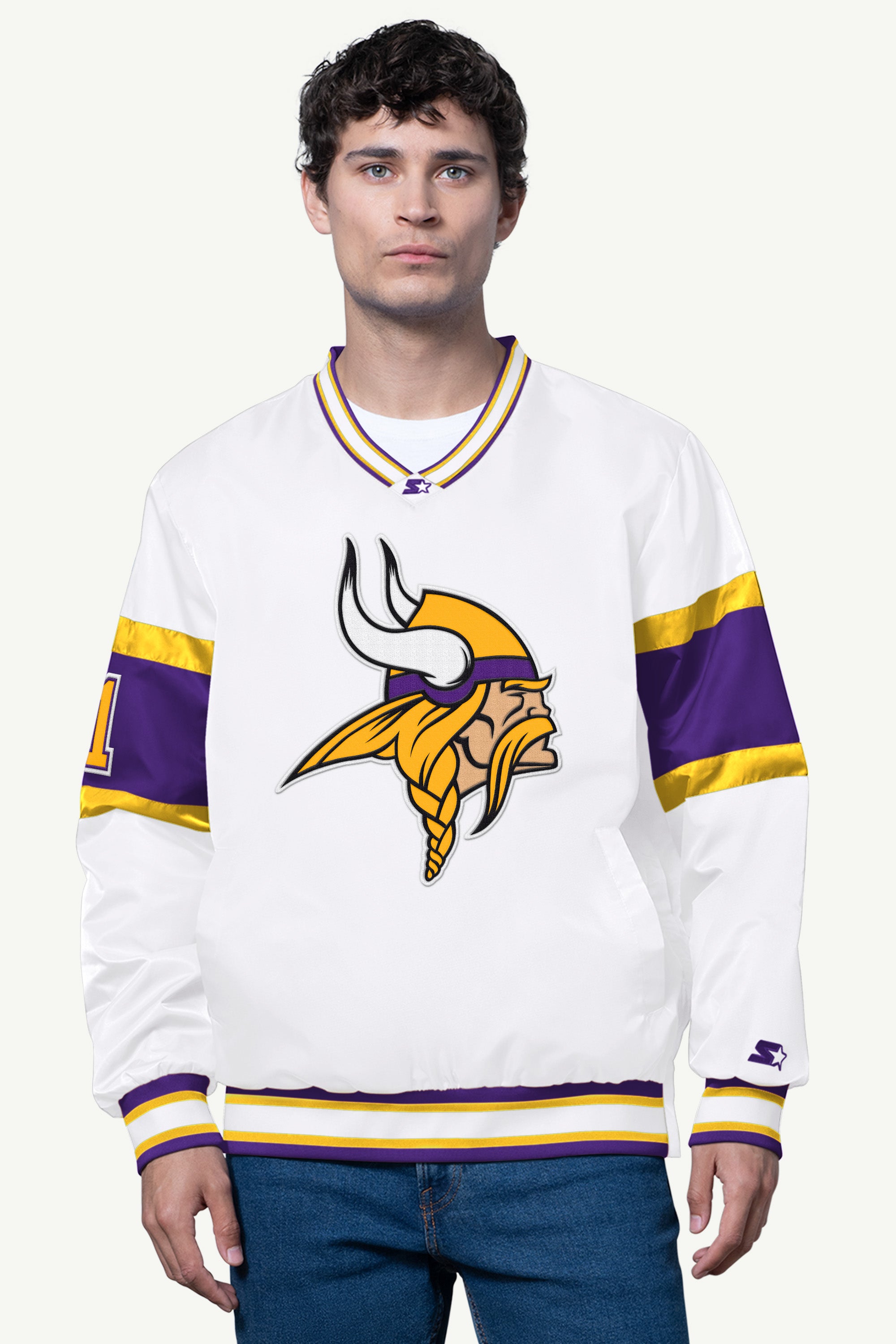 minnesota vikings gear Mens Minnesota Vikings Signal Collar Pullover | NFL