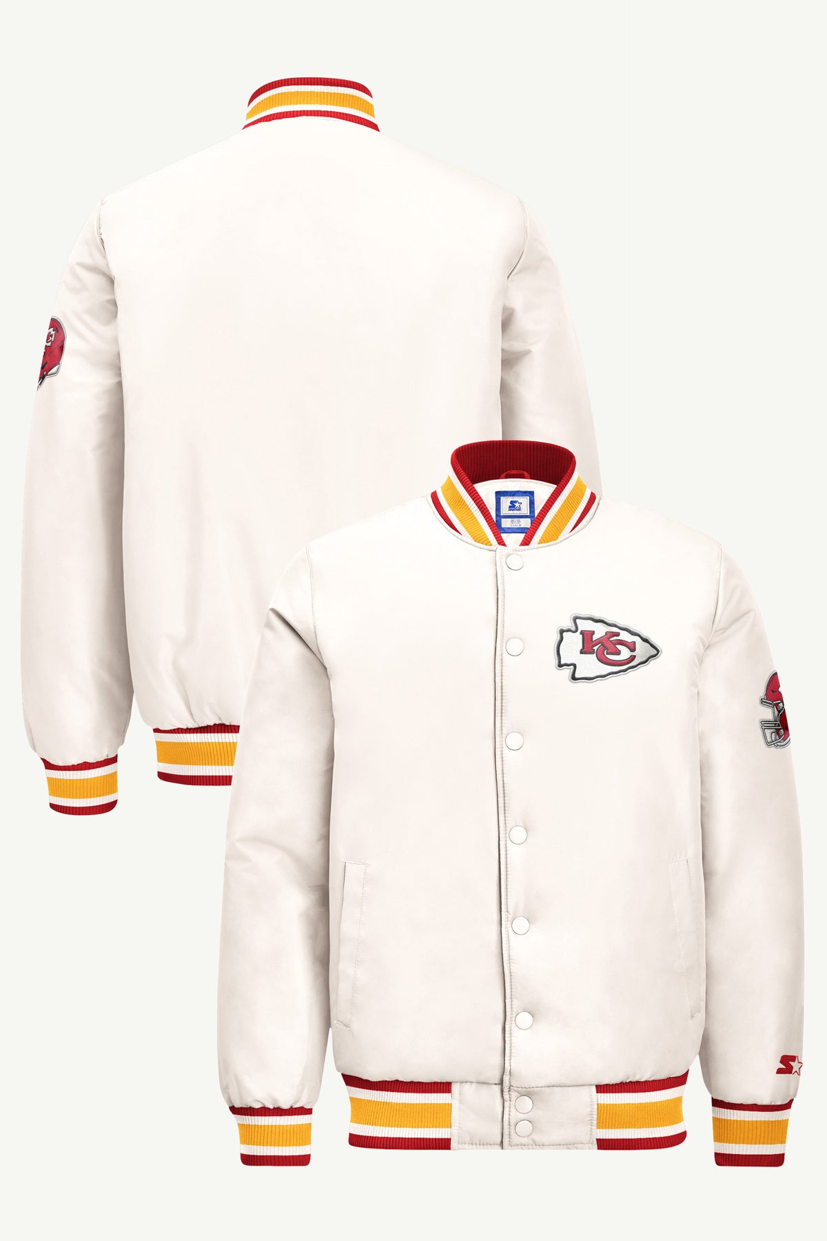 MENS KANSAS CITY CHIEFS GAME DAY SATIN VARSITY JACKET View 1 | STARTER JACKETS