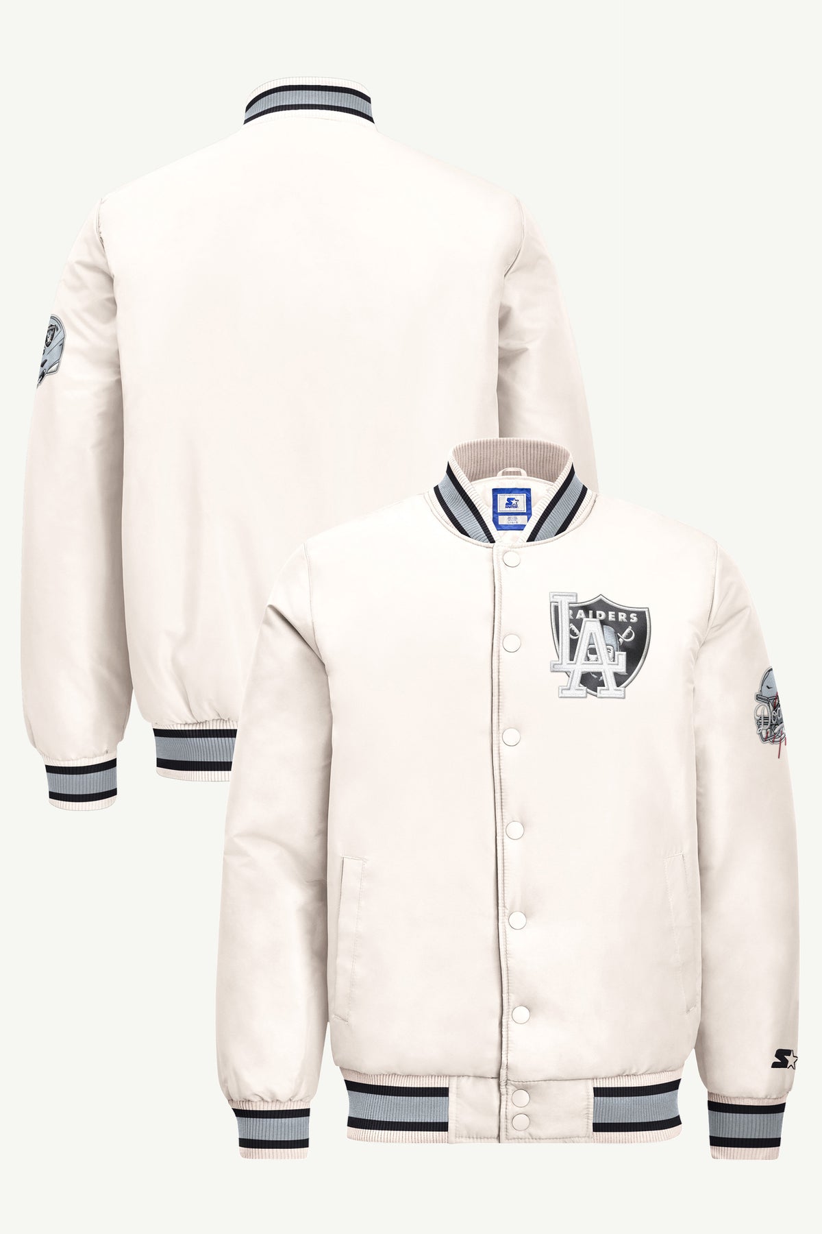 MENS LAS VEGAS RAIDERS GAME DAY SATIN VARSITY JACKET View 1 | STARTER JACKETS