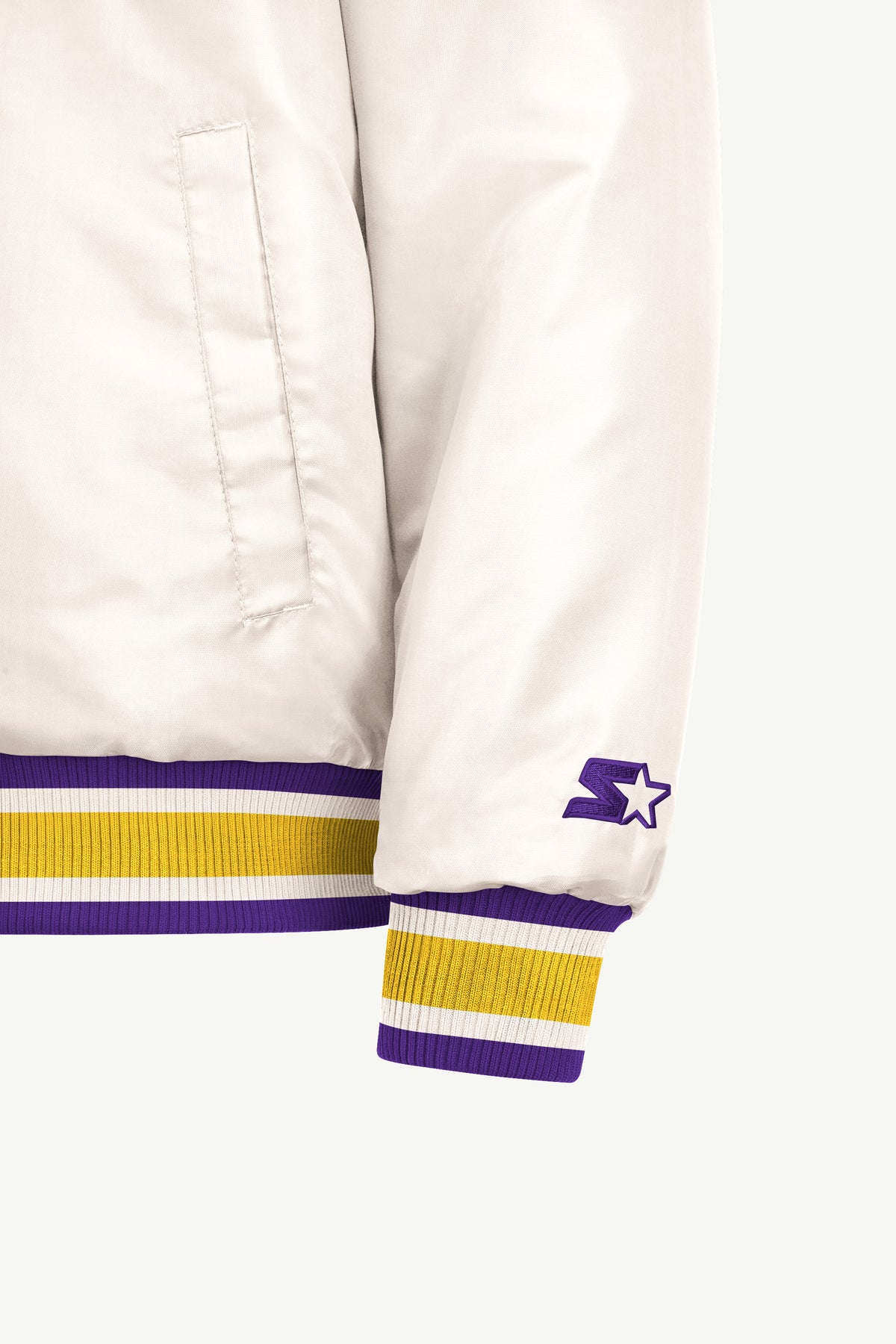 MENS MINNESOTA VIKINGS GAME DAY SATIN VARSITY JACKET View 5 | STARTER JACKETS