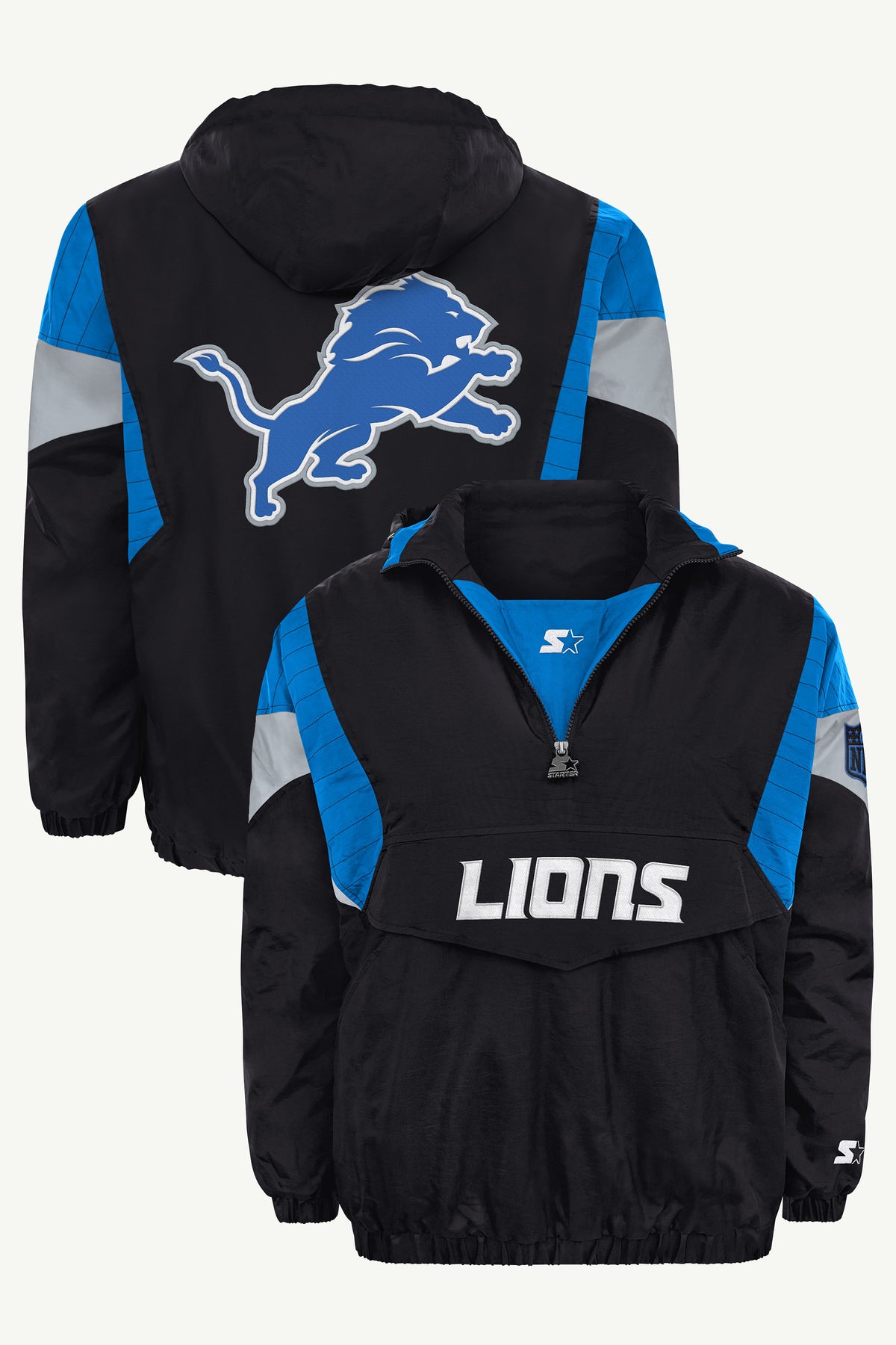 MENS DETROIT LIONS BLACK BREAKAWAY JACKET View 1