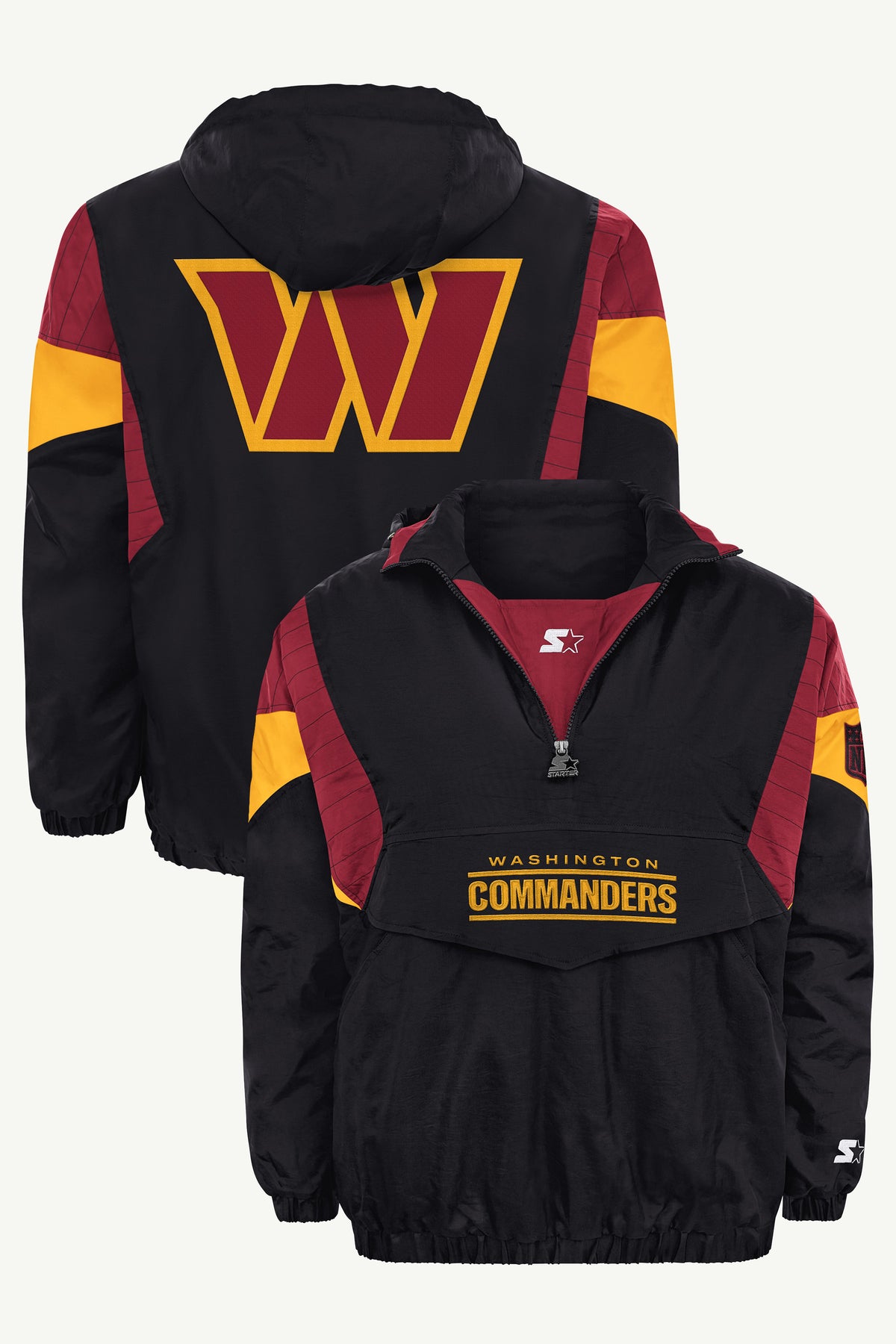 MENS WASHINGTON COMMANDERS BLACK BREAKAWAY JACKET View 1