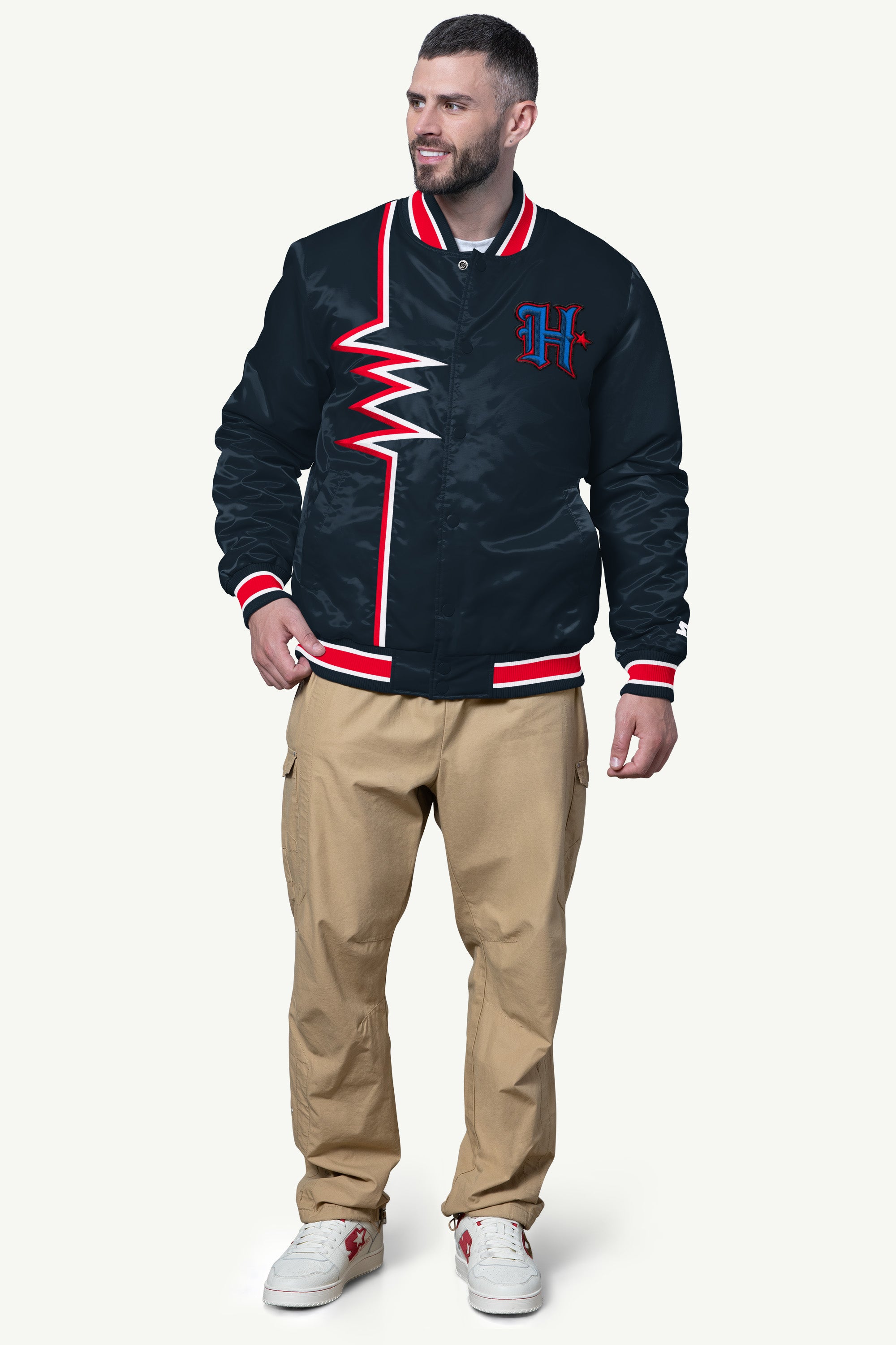 MENS HOUSTON TEXANS SHOCK WAVE SATIN JACKET View 3 | NFL