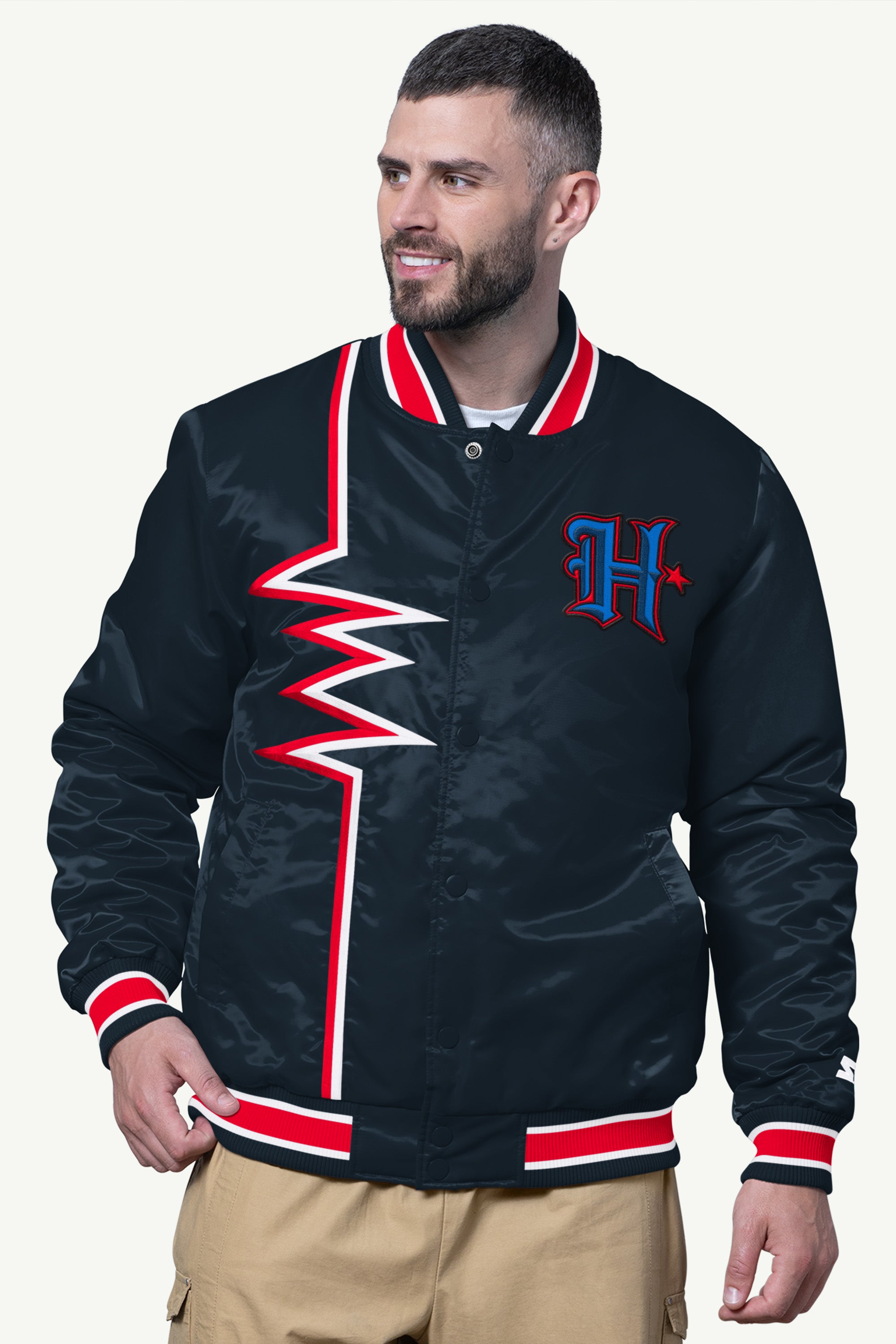 MENS HOUSTON TEXANS SHOCK WAVE SATIN JACKET View 1 | NFL