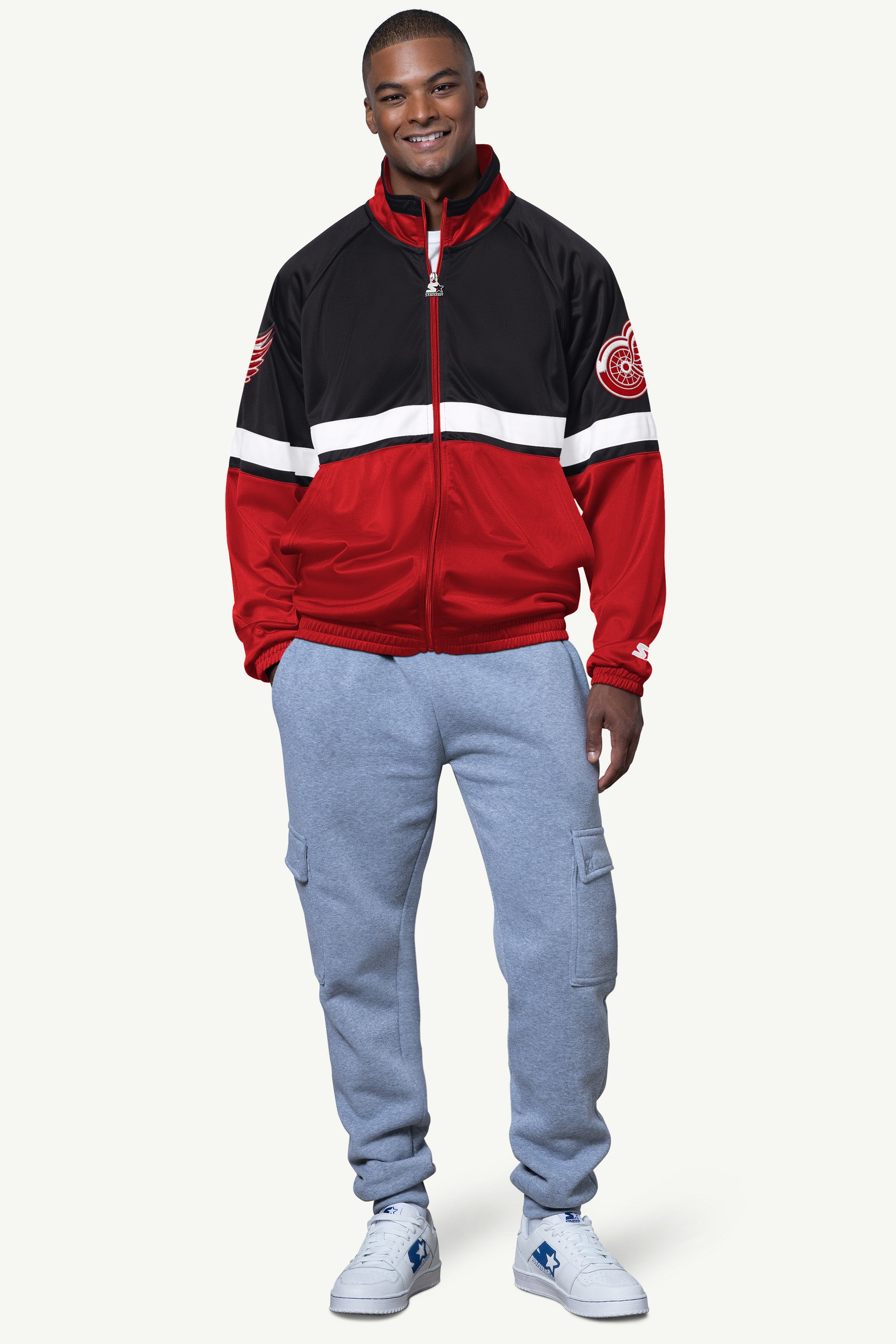 MENS DETROIT RED WINGS VETERAN TRACK JACKET View 3 | Detroit Red Wings