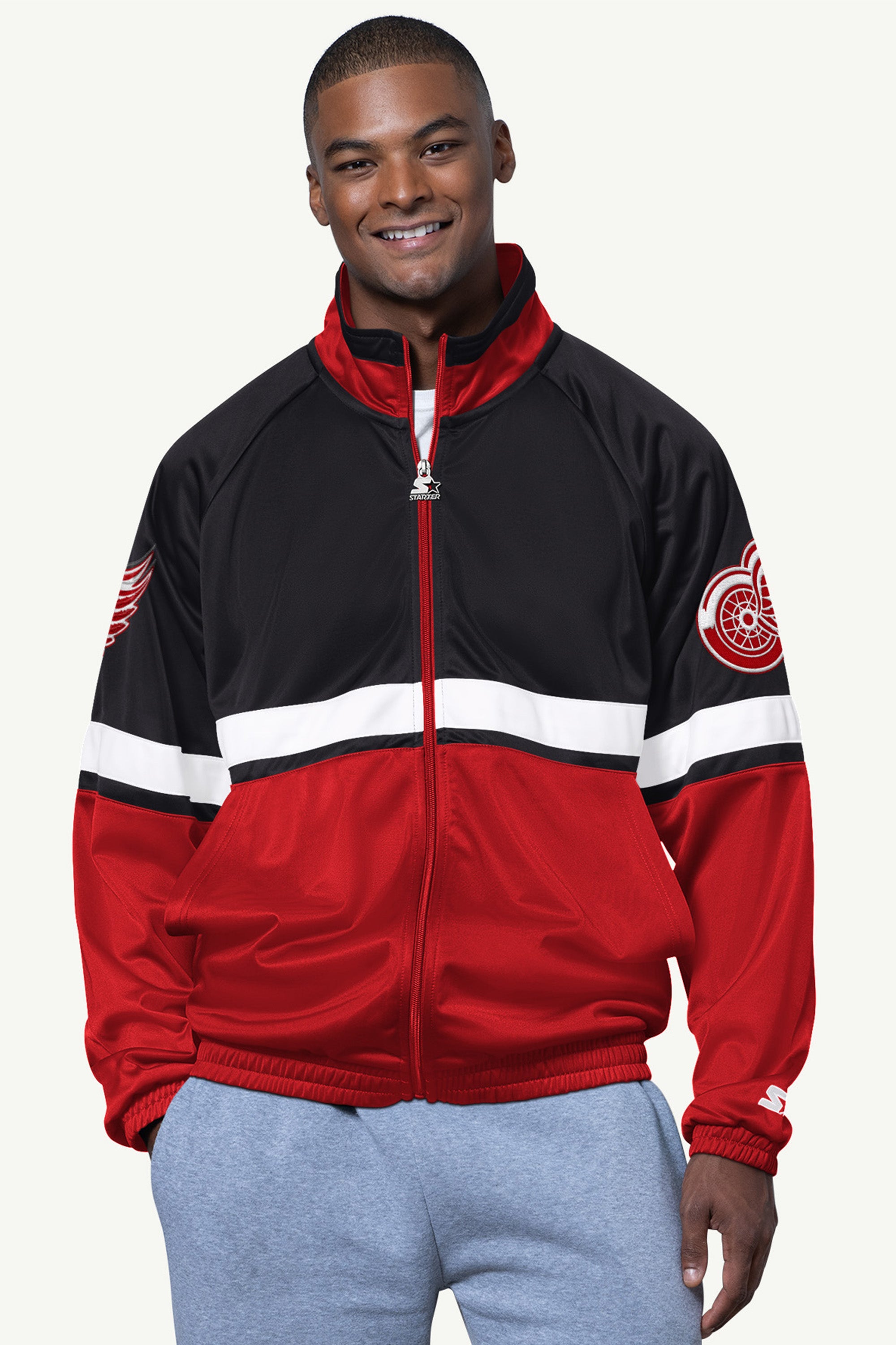 MENS DETROIT RED WINGS VETERAN TRACK JACKET View 1 | Detroit Red Wings