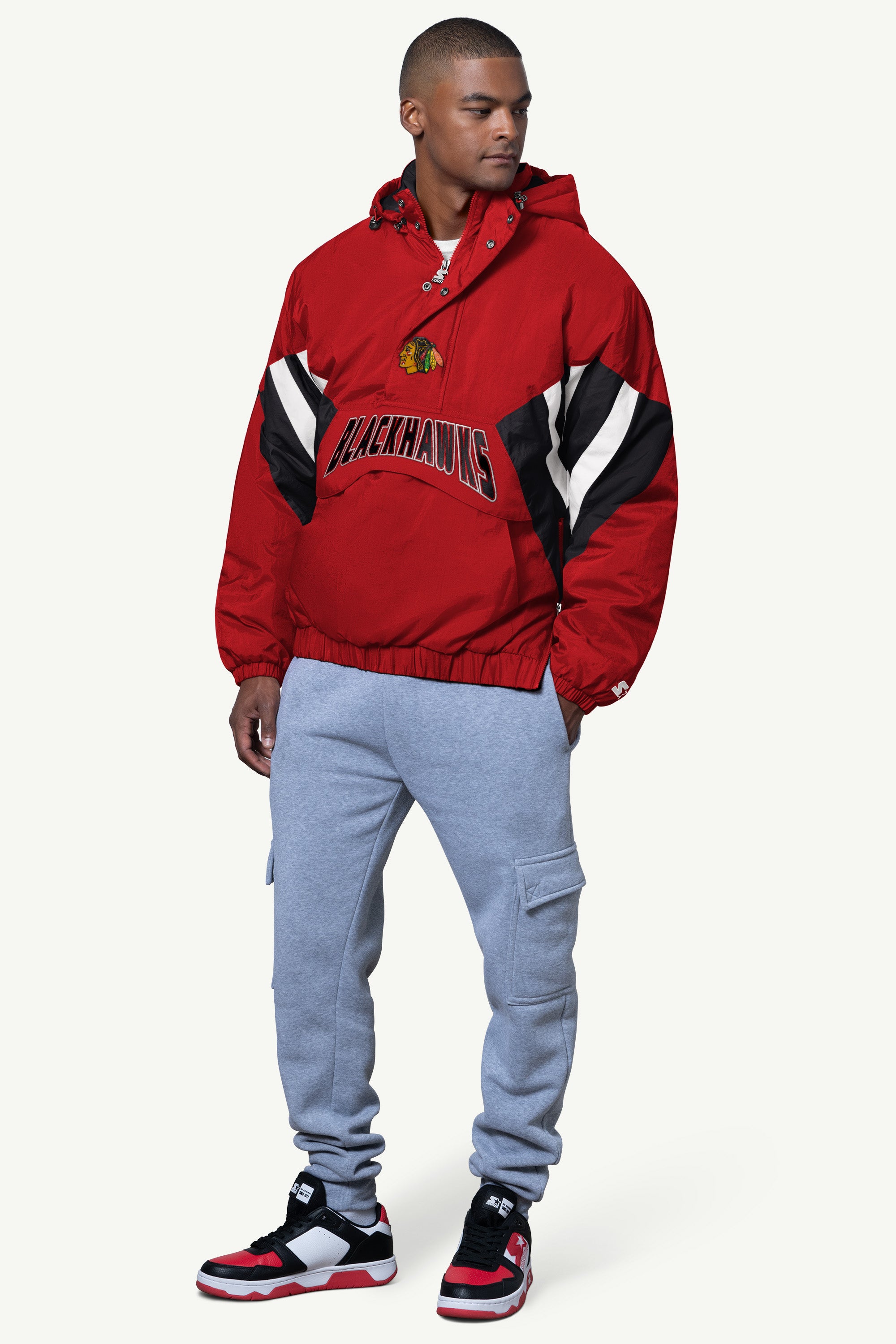 MENS CHICAGO BLACKHAWKS LINE UP BREAKAWAY CRINKLE POPOVER View 3 | Chicago Blackhawks