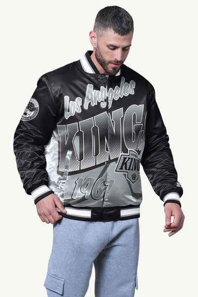 Mens Los Angeles Kings Pass Rush Satin Varsity Jacket | NHL | Starter