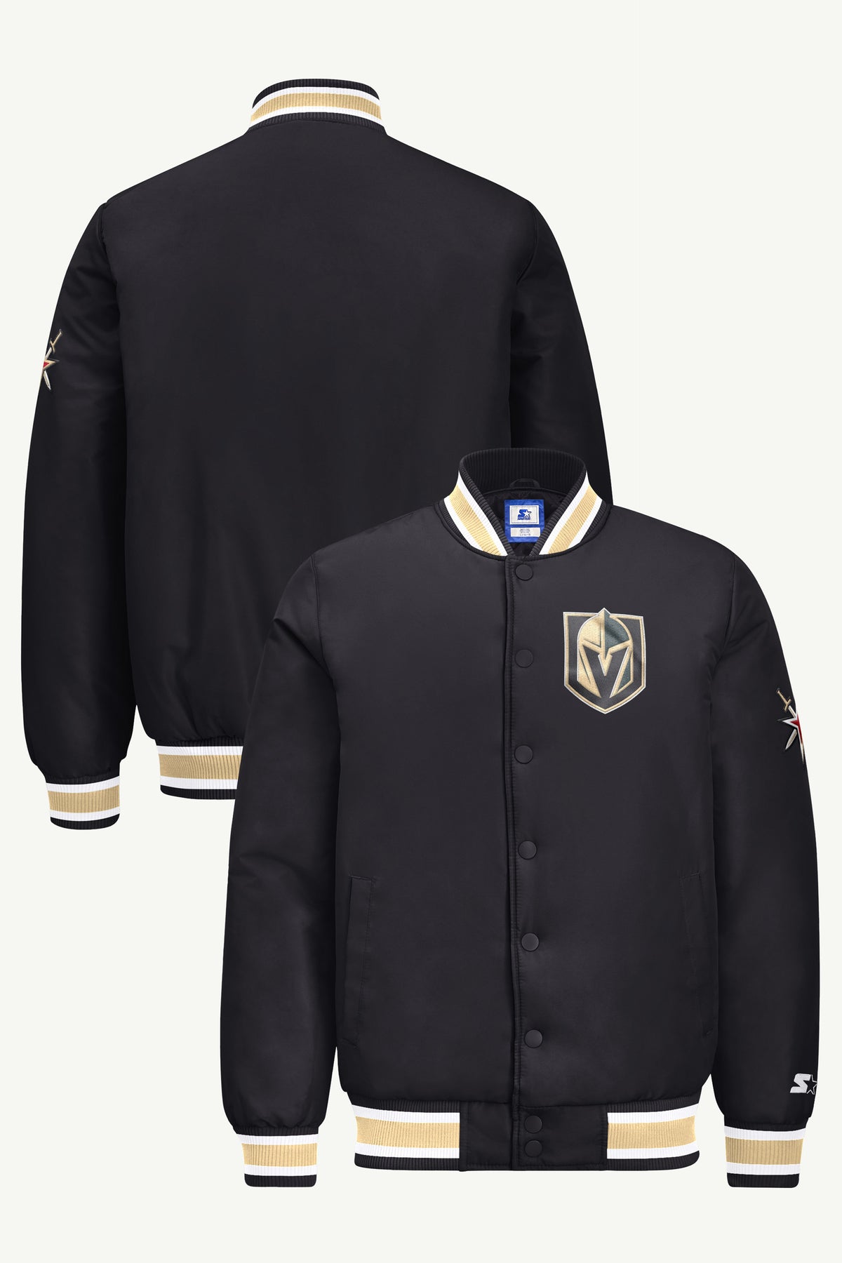 MENS VEGAS GOLDEN KNIGHTS GAME DAY SATIN VARSITY JACKET View 1