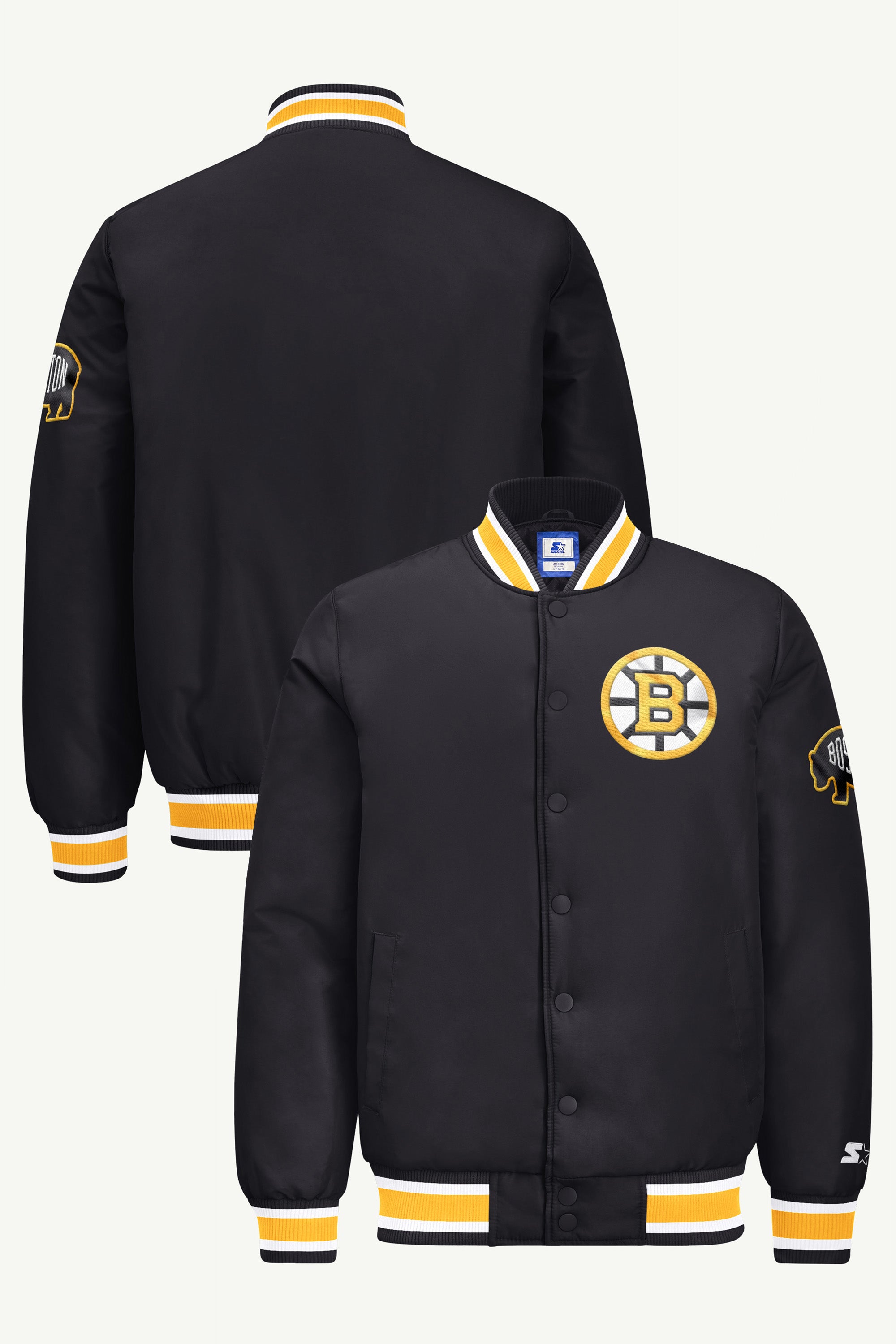 MENS BOSTON BRUINS GAME DAY SATIN VARSITY JACKET View 1