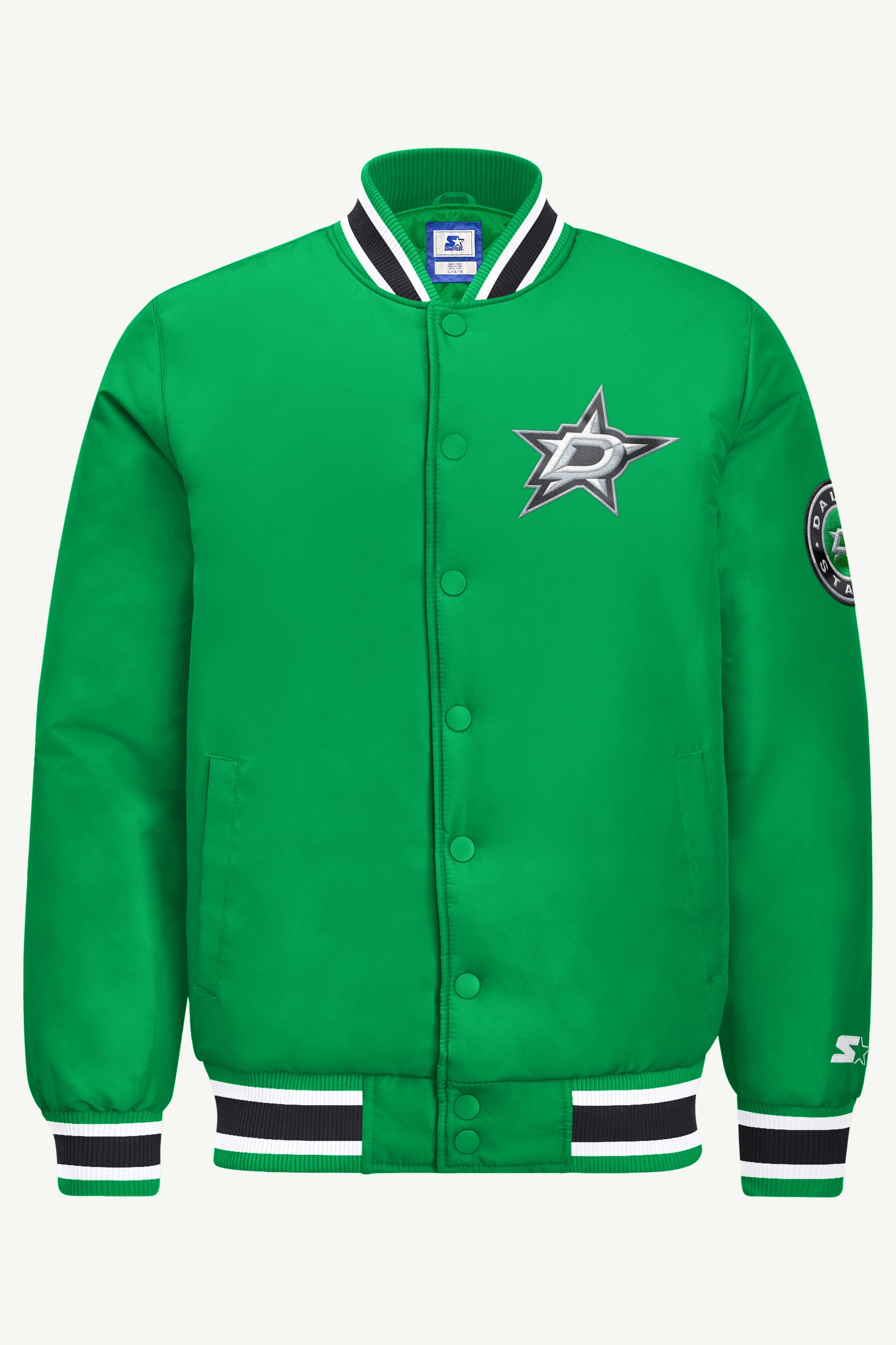 MENS DALLAS STARS GAME DAY SATIN VARSITY JACKET View 2
