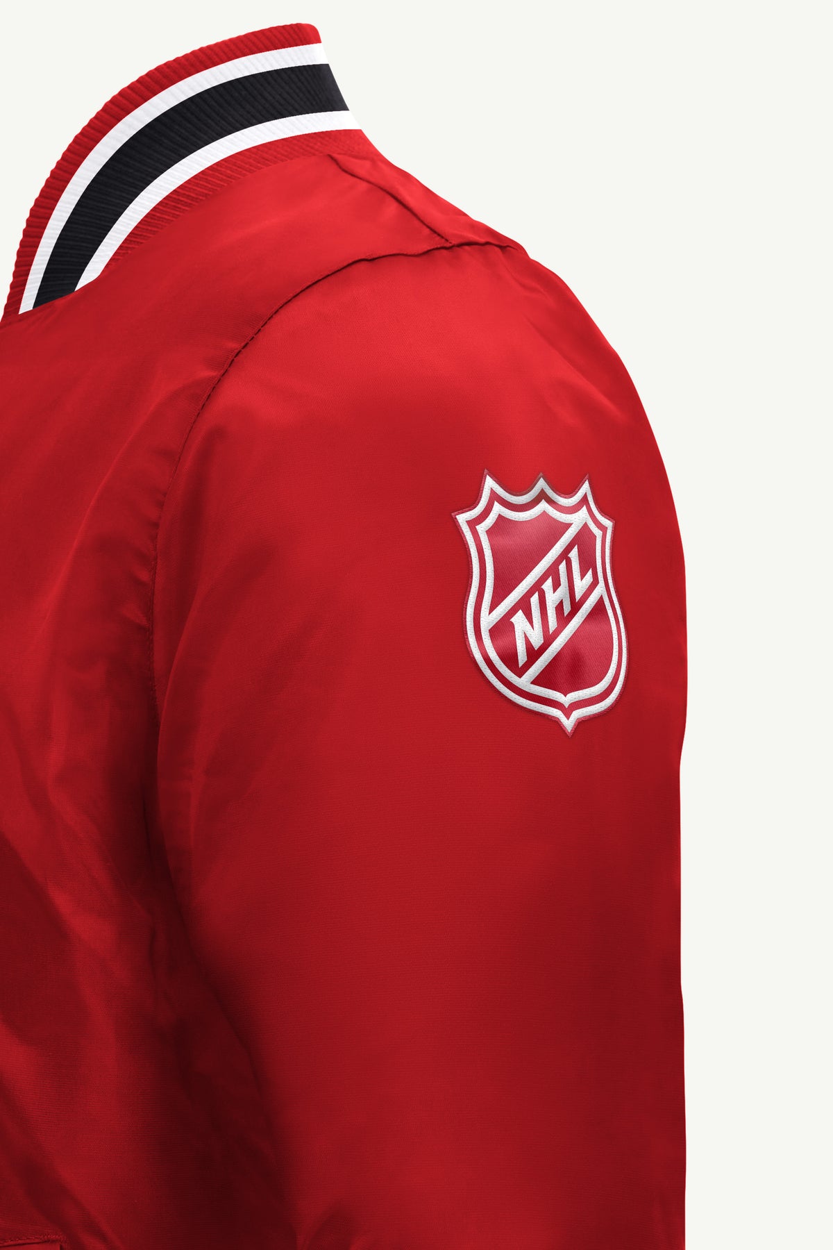 MENS DETROIT RED WINGS GAME DAY SATIN VARSITY JACKET View 4