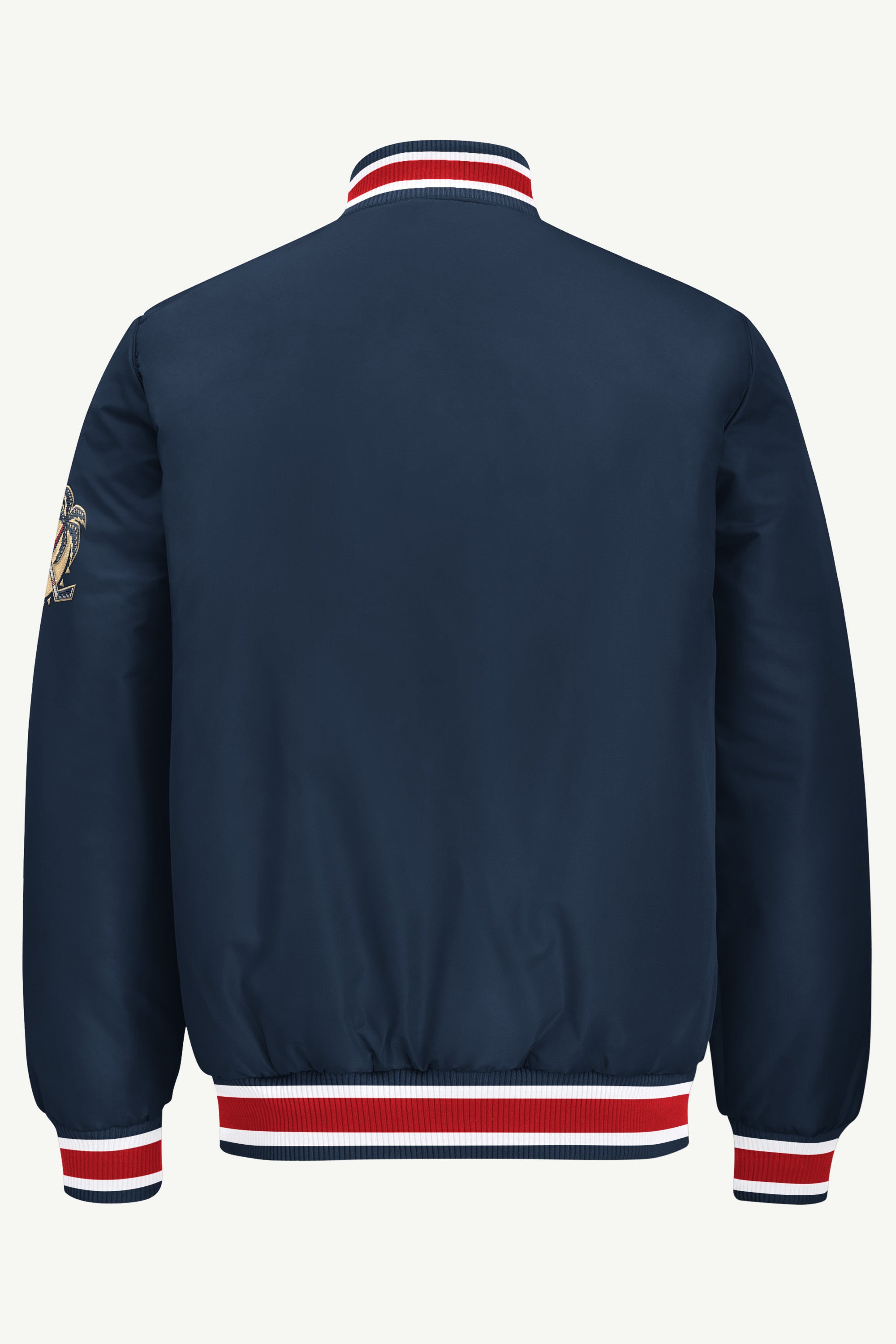 MENS FLORIDA PANTHERS GAME DAY SATIN VARSITY JACKET View 3